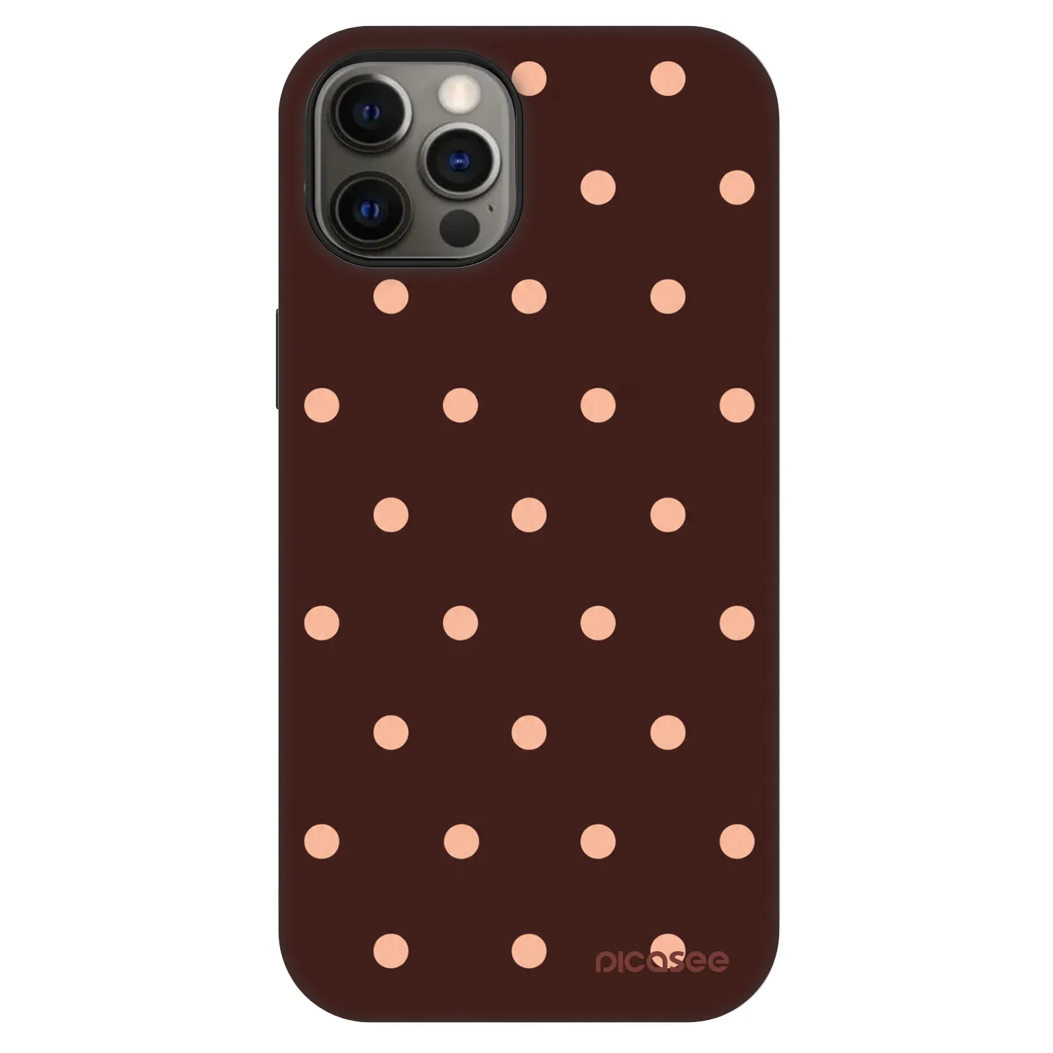 Picasee Fashion Case MagSafe pre Apple iPhone 12 - Peach Dots & Chocolate