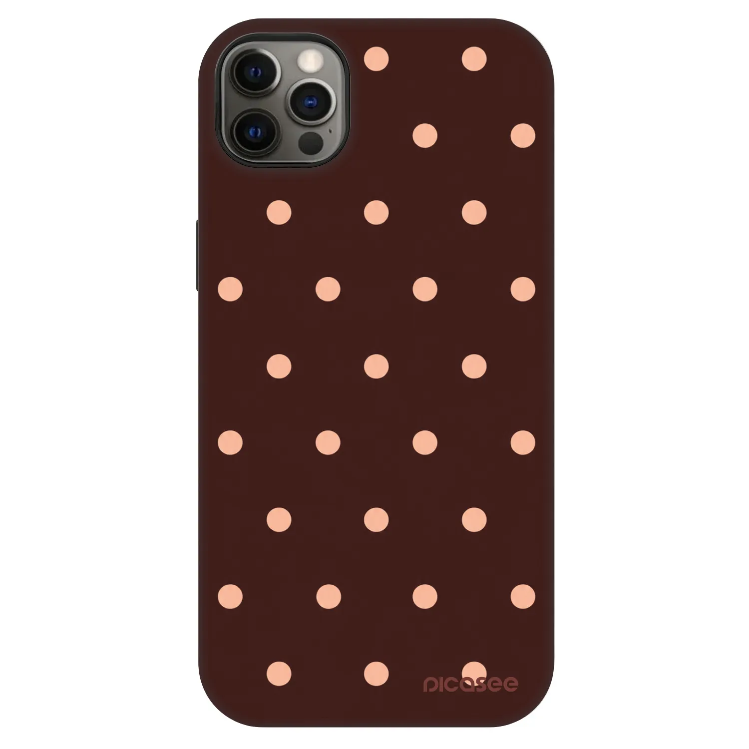 Picasee Fashion Case MagSafe pre Apple iPhone 12 Pro Max - Peach Dots & Chocolate