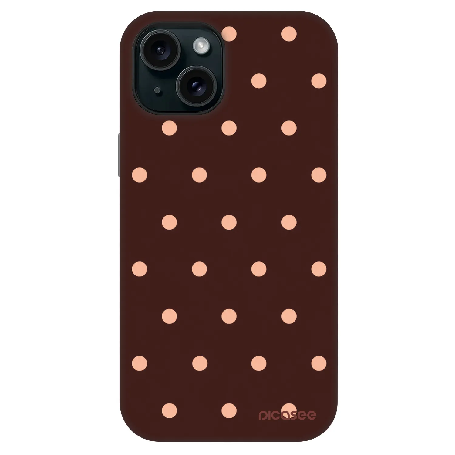 Picasee Fashion Case MagSafe pre Apple iPhone 13 - Peach Dots & Chocolate