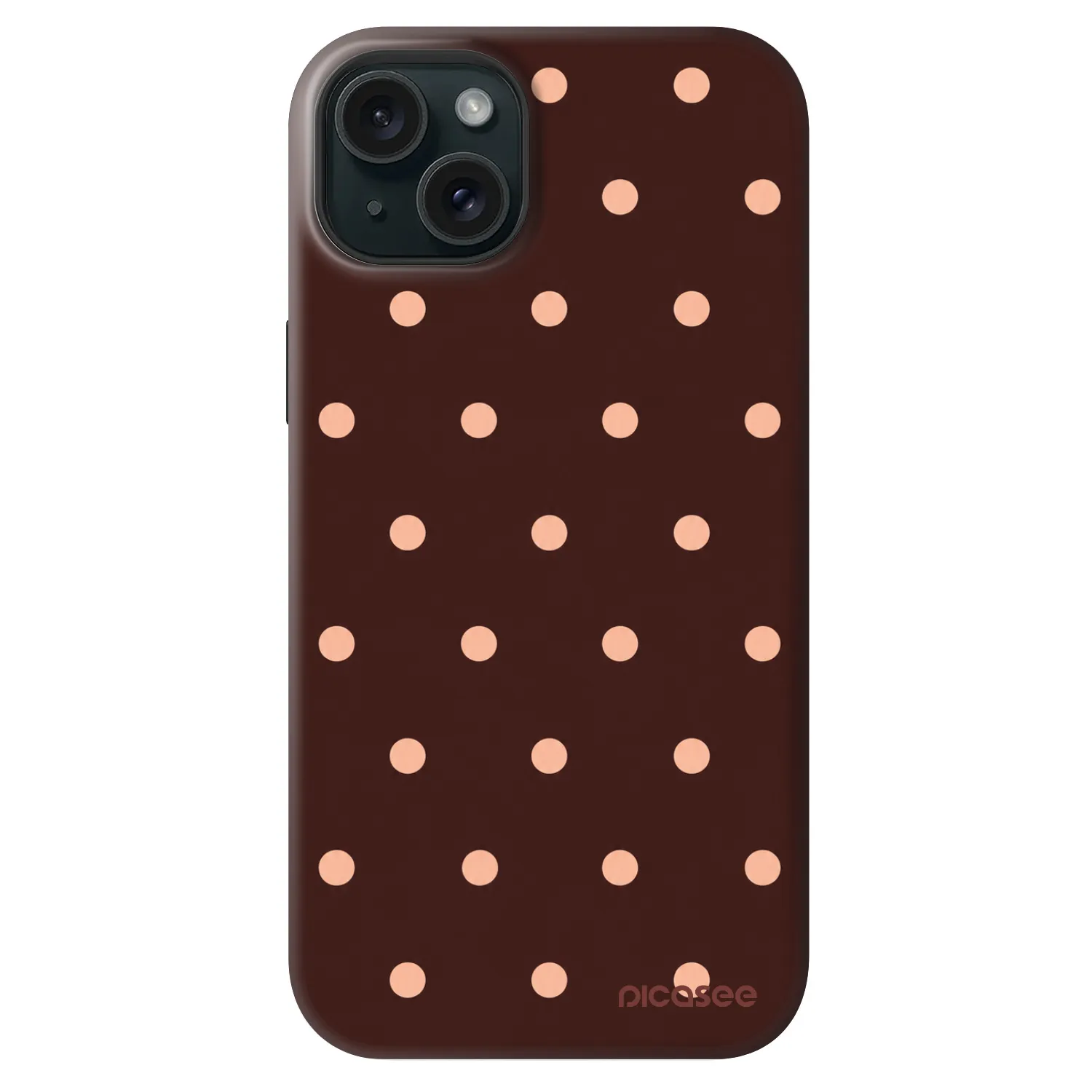 Picasee Fashion Case MagSafe pre Apple iPhone 14 Plus - Peach Dots & Chocolate