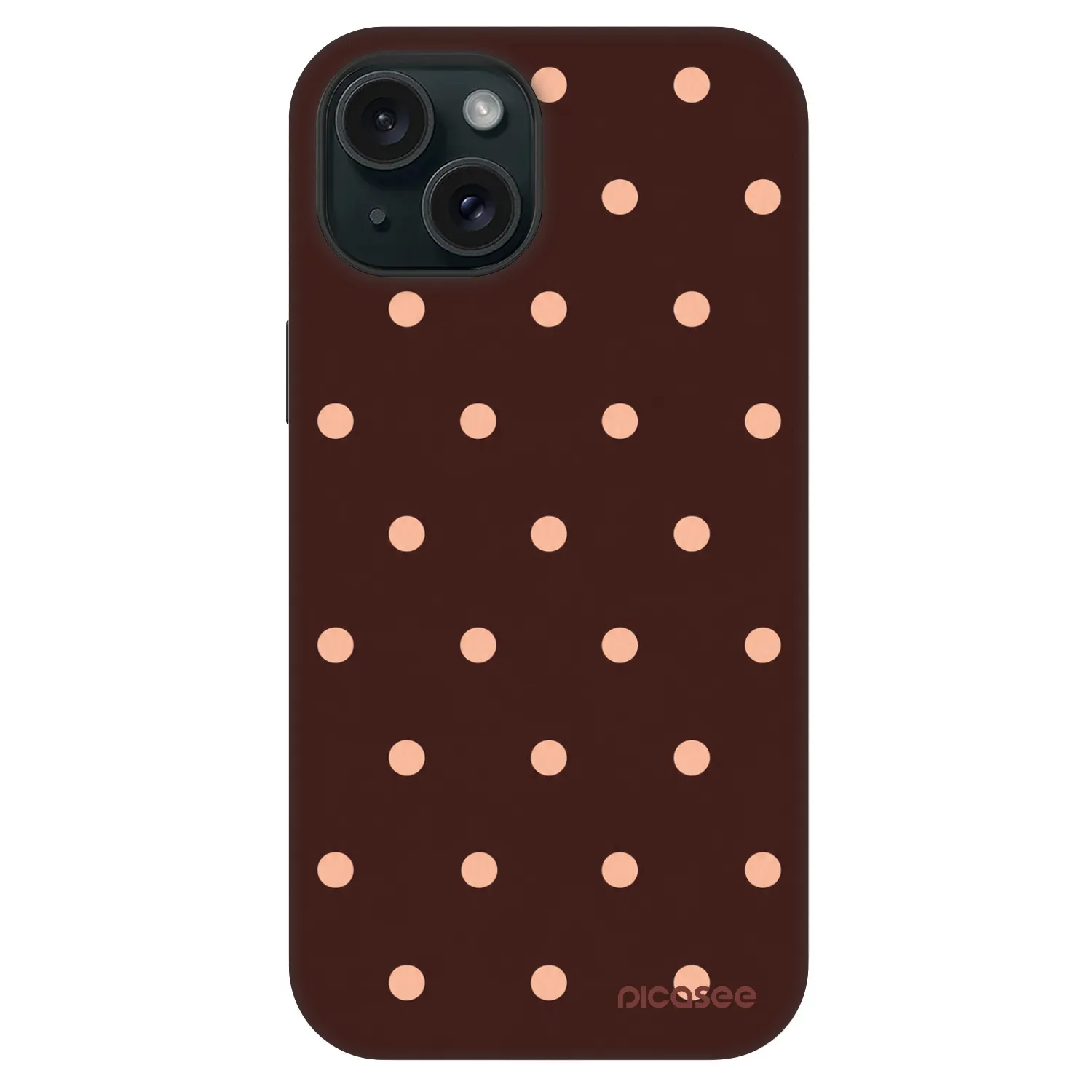 Picasee Fashion Case MagSafe pre Apple iPhone 15 - Peach Dots & Chocolate