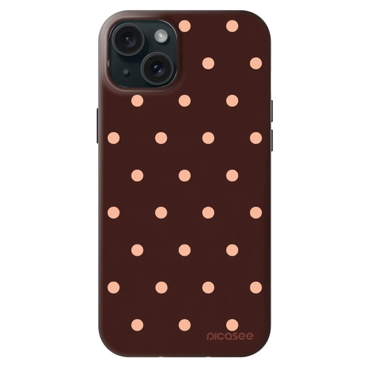 Picasee Fashion Case MagSafe pre Apple iPhone 15 Plus - Peach Dots & Chocolate