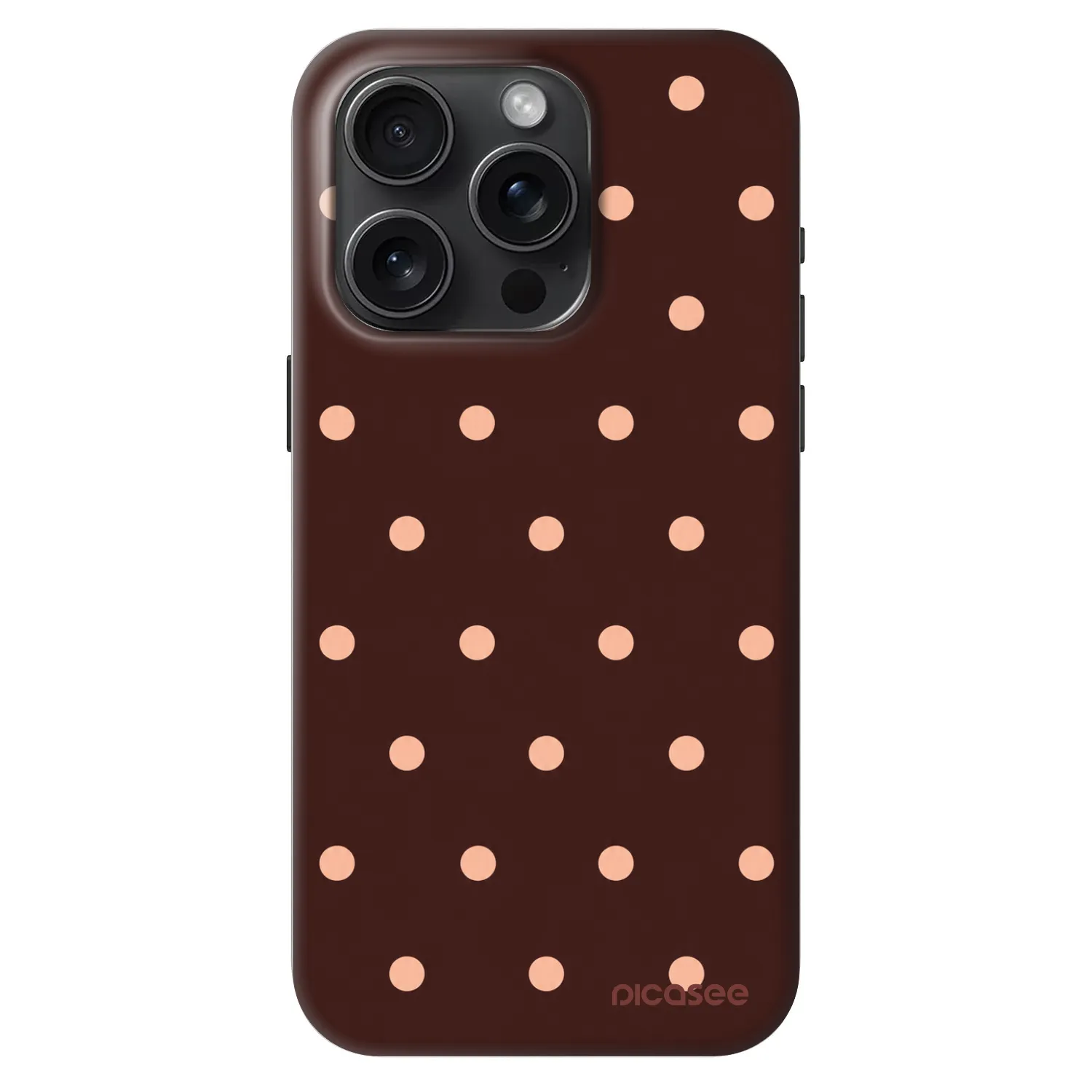 Picasee Fashion Case MagSafe pre Apple iPhone 15 Pro - Peach Dots & Chocolate