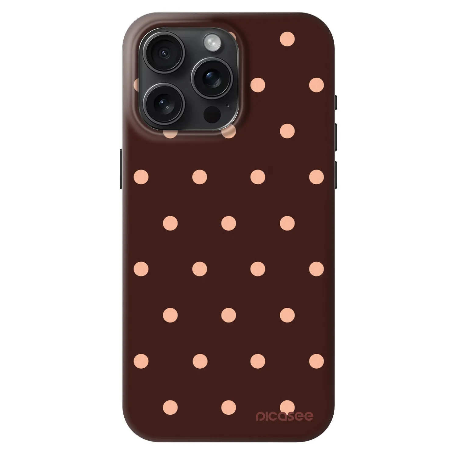 Picasee Fashion Case MagSafe pre Apple iPhone 15 Pro Max - Peach Dots & Chocolate