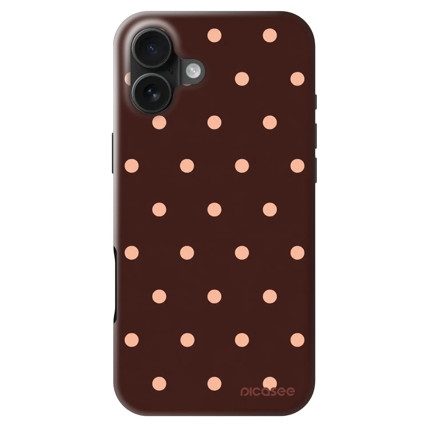 Picasee Fashion Case MagSafe pre Apple iPhone 16 Plus - Peach Dots & Chocolate