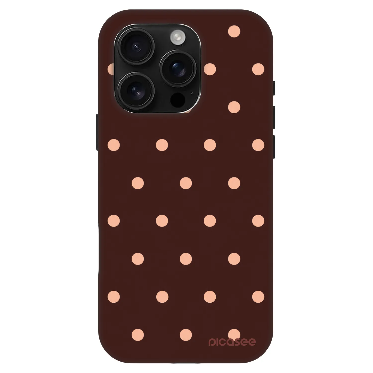 Picasee Fashion Case MagSafe pre Apple iPhone 16 Pro - Peach Dots & Chocolate