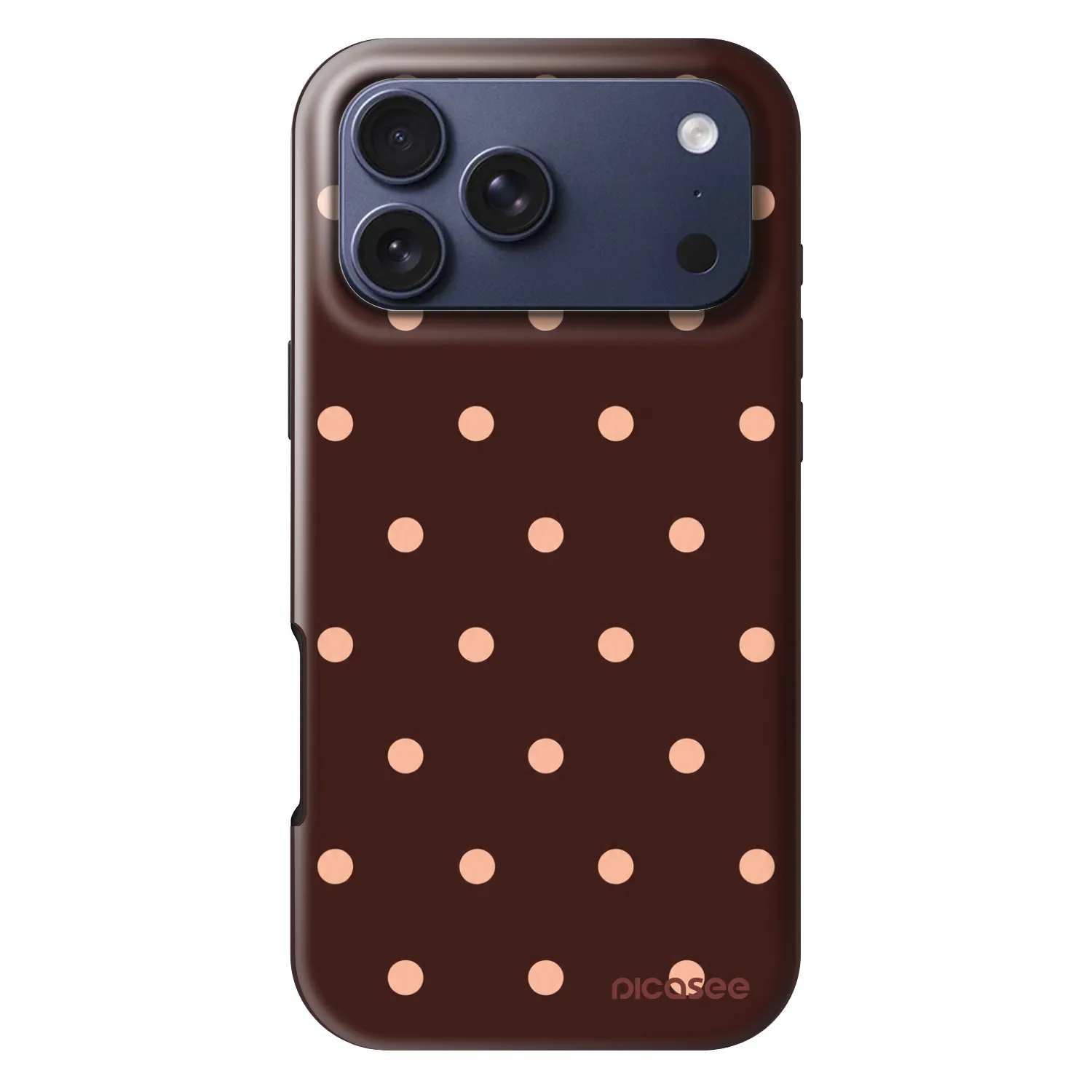 Picasee Fashion Case MagSafe pre Apple iPhone 17 Pro Max - Peach Dots & Chocolate