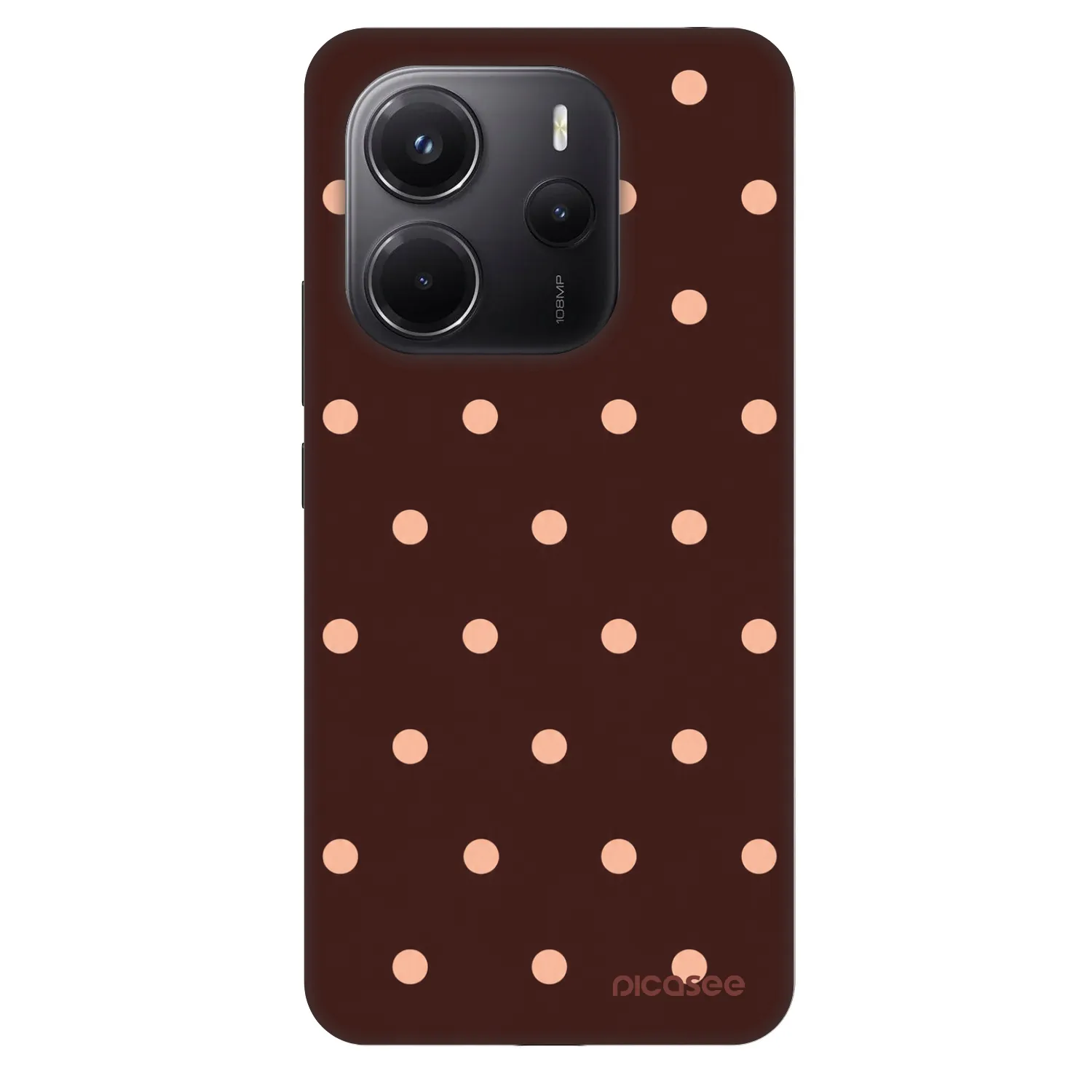 Picasee Fashion Case pre Xiaomi Redmi Note 14 4G - Peach Dots & Chocolate