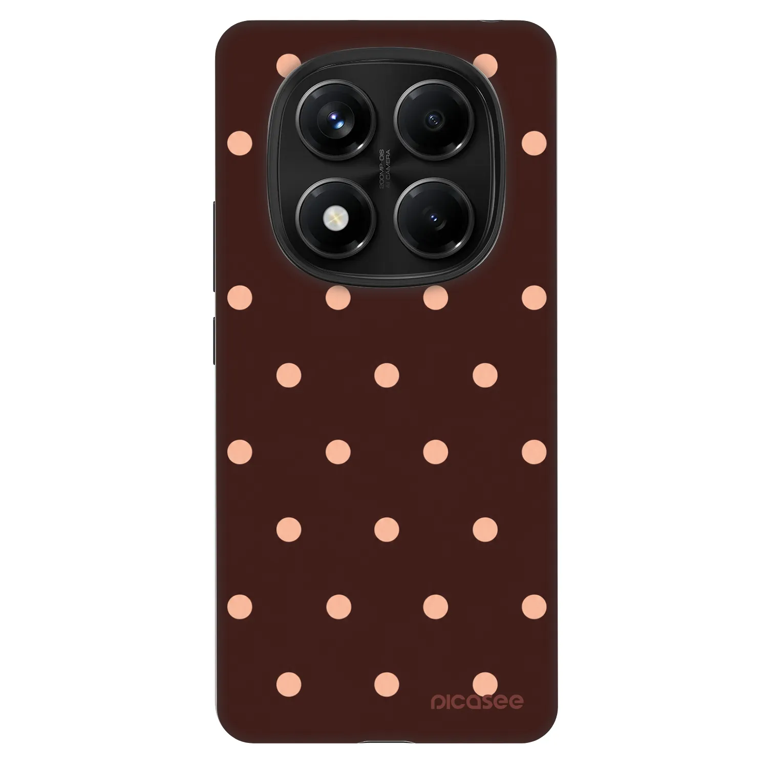 Picasee Fashion Case pre Xiaomi Redmi Note 14 Pro 4G - Peach Dots & Chocolate
