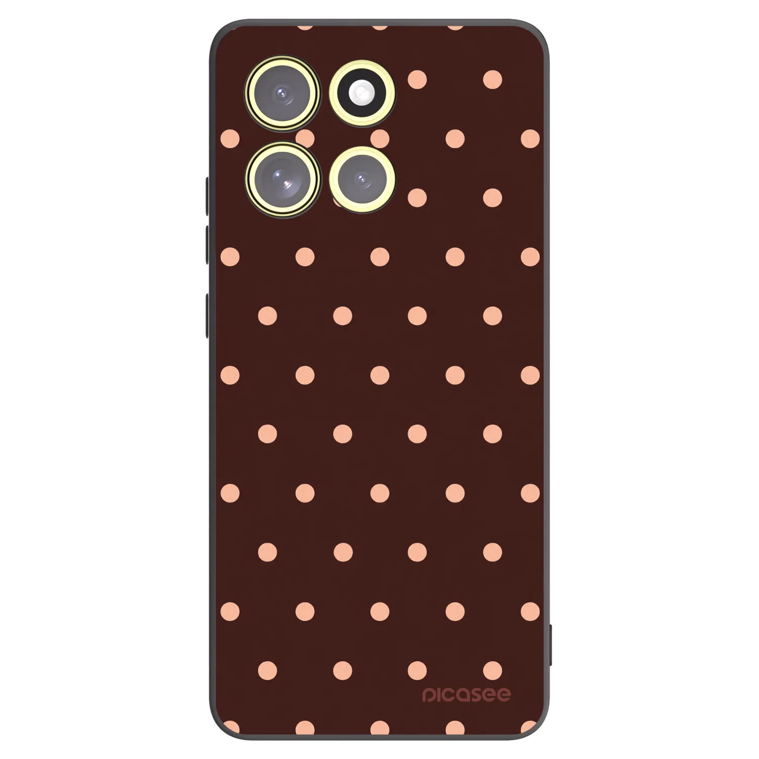 Picasee silikónový čierny obal pre Motorola Moto G86 5G - Peach Dots & Chocolate
