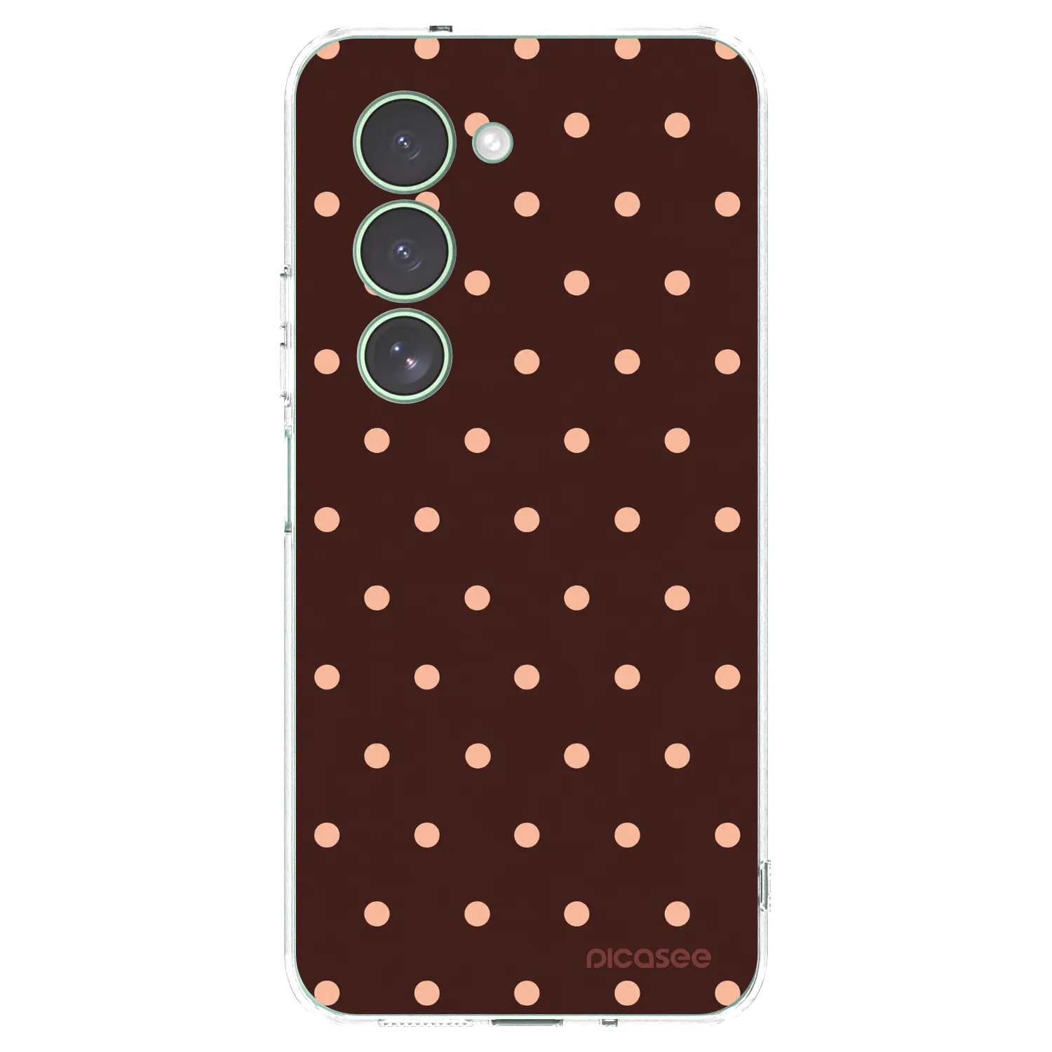 Picasee silikónový prehľadný obal pre Xiaomi Redmi 15 5G - Peach Dots & Chocolate