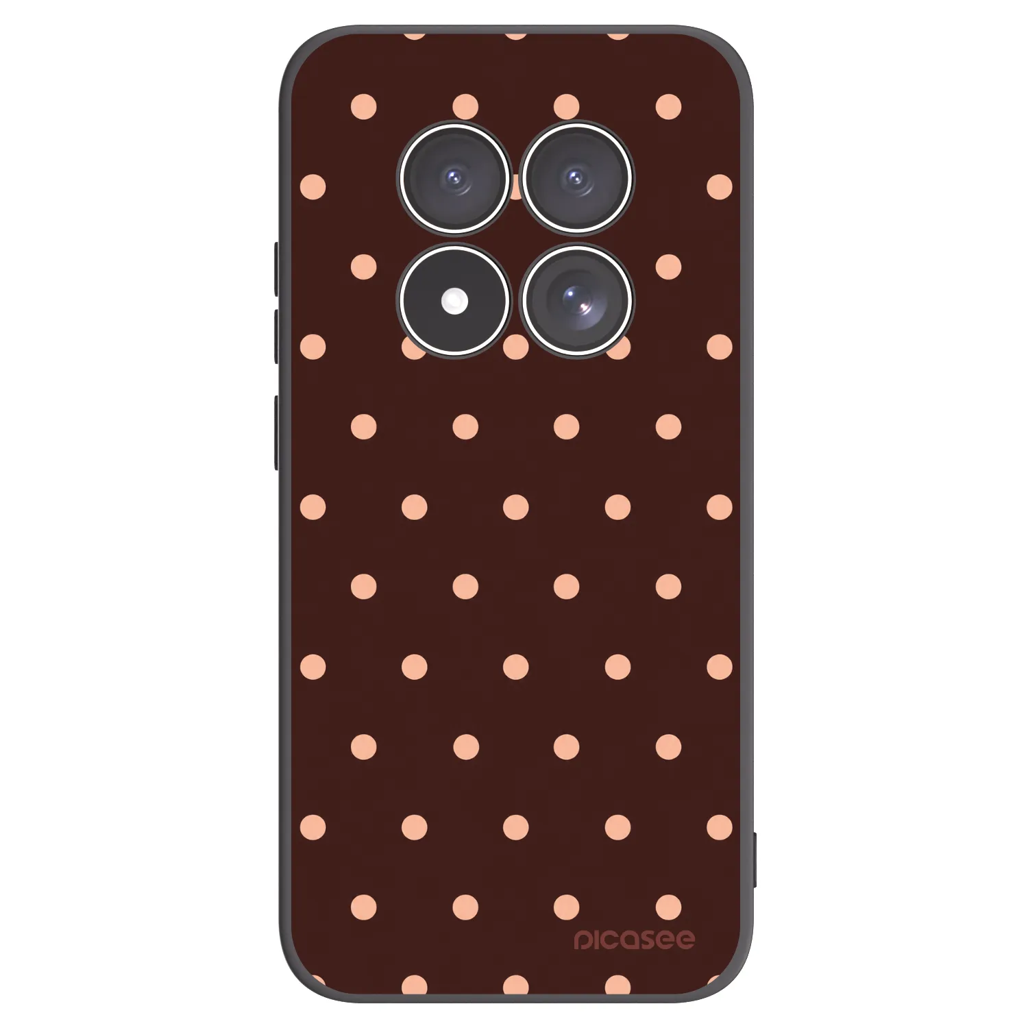 Picasee silikónový čierny obal pre Xiaomi Redmi Note 15 Pro 4G - Peach Dots & Chocolate