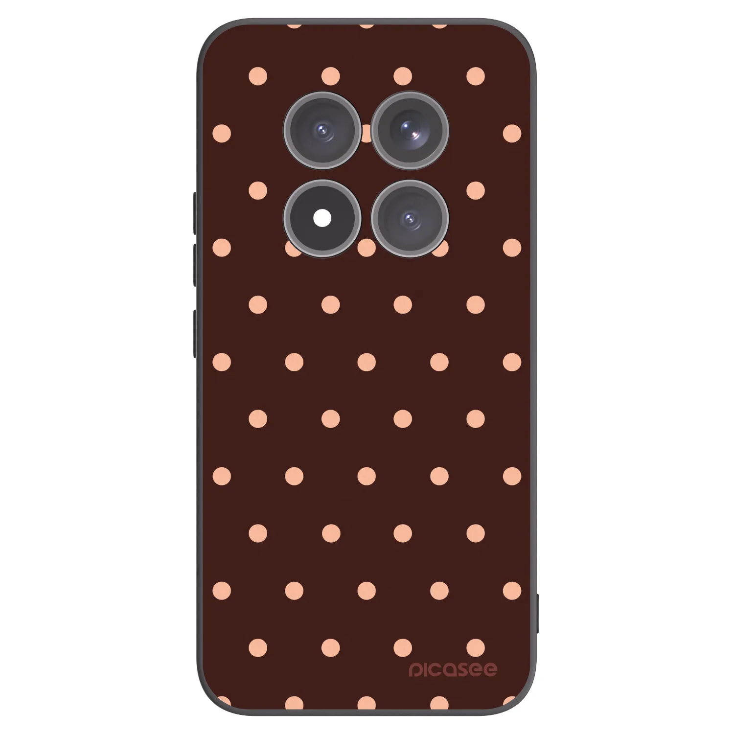 Picasee silikónový čierny obal pre Xiaomi Redmi Note 15 Pro+ - Peach Dots & Chocolate