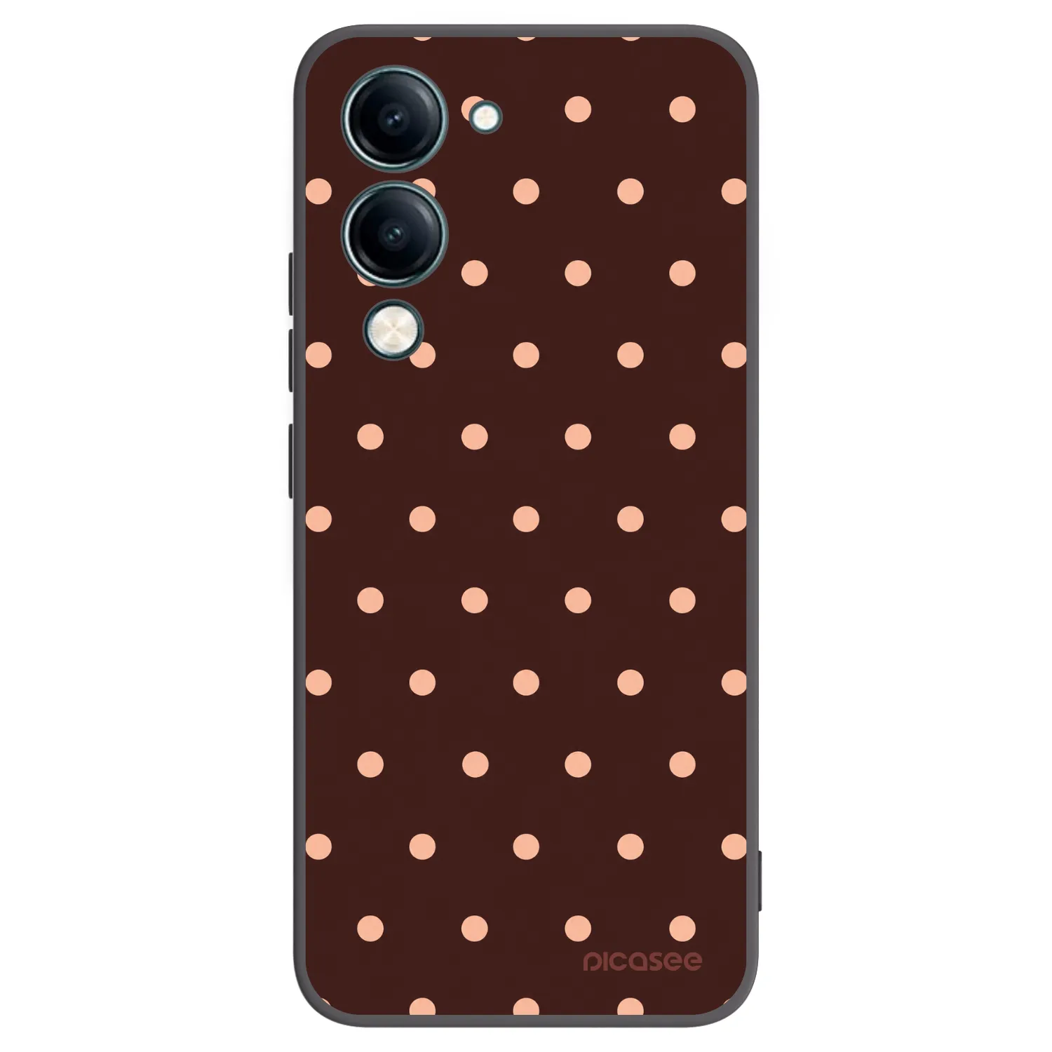 Picasee silikónový čierny obal pre Vivo Y29s 5G - Peach Dots & Chocolate