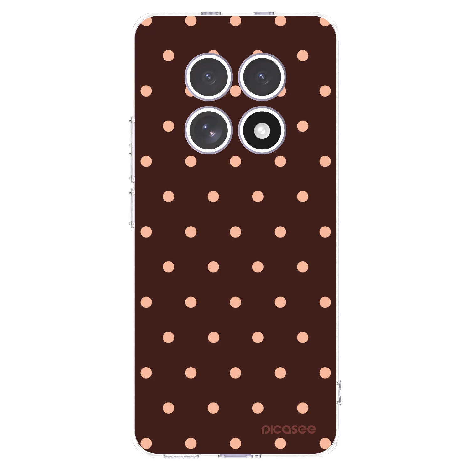 Picasee silikónový prehľadný obal pre Xiaomi Redmi Note 15 4G - Peach Dots & Chocolate