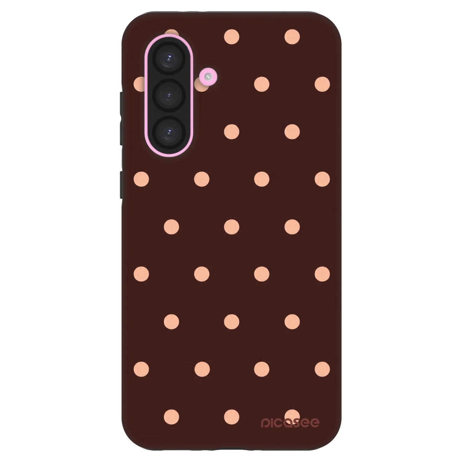 Picasee Fashion Case pre Samsung Galaxy A56 5G A566B - Peach Dots & Chocolate