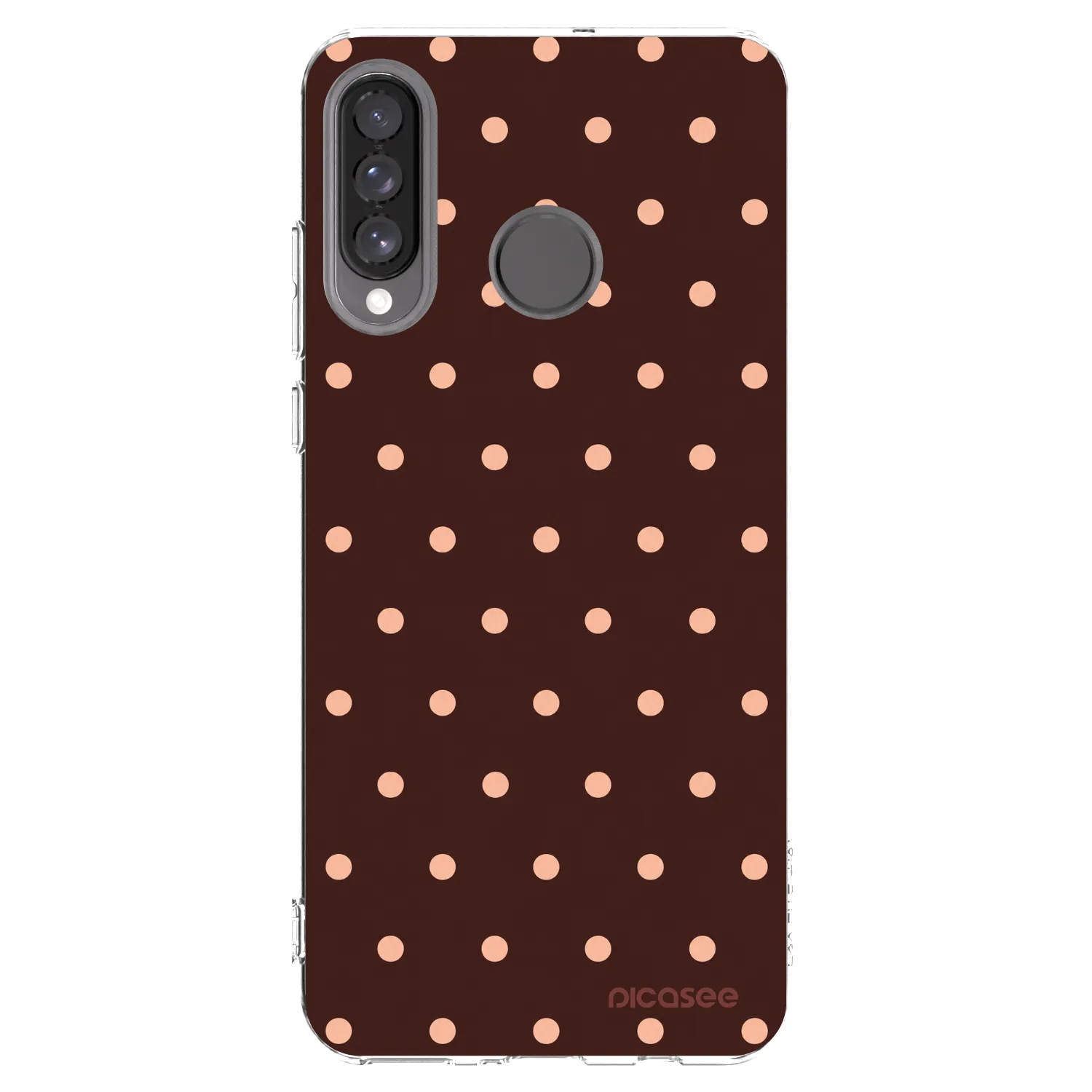 Picasee silikónový prehľadný obal pre Huawei P30 Lite - Peach Dots & Chocolate