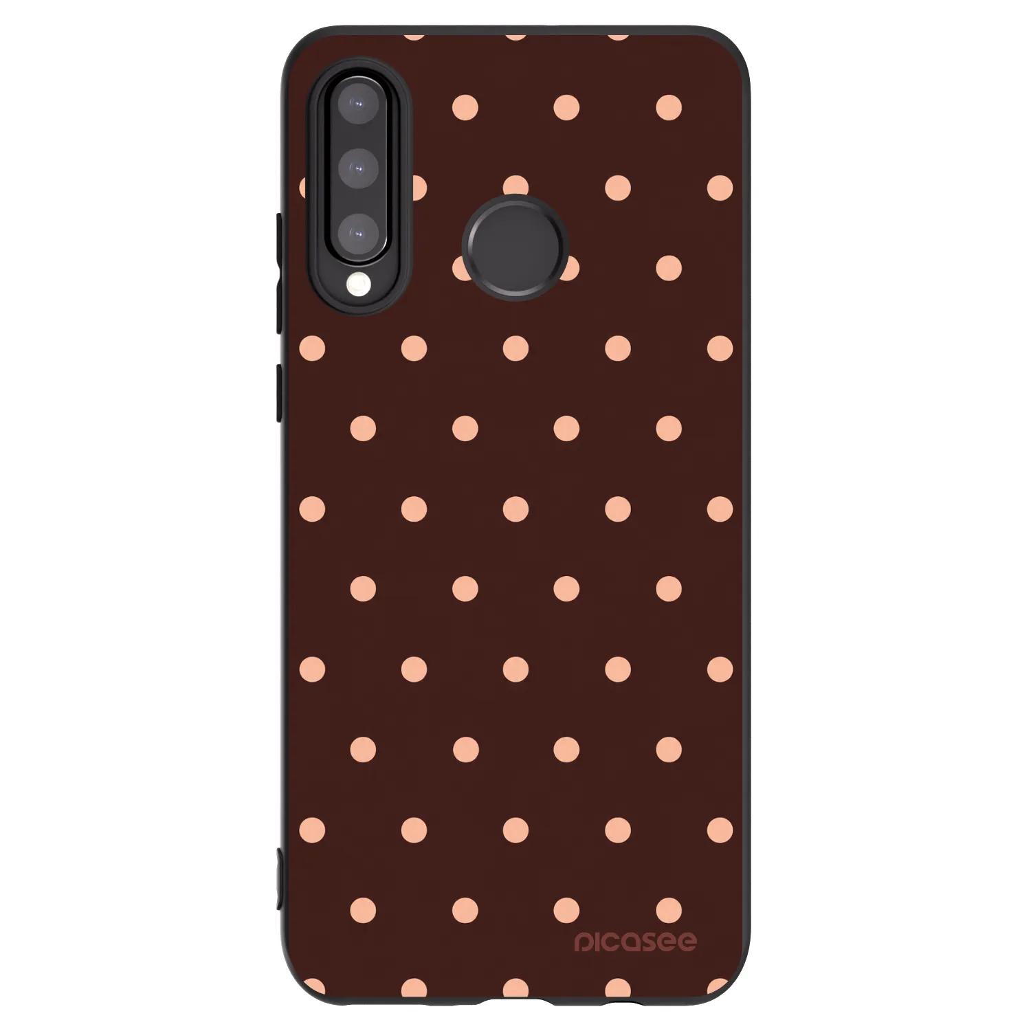 Picasee silikónový čierny obal pre Huawei P30 Lite - Peach Dots & Chocolate