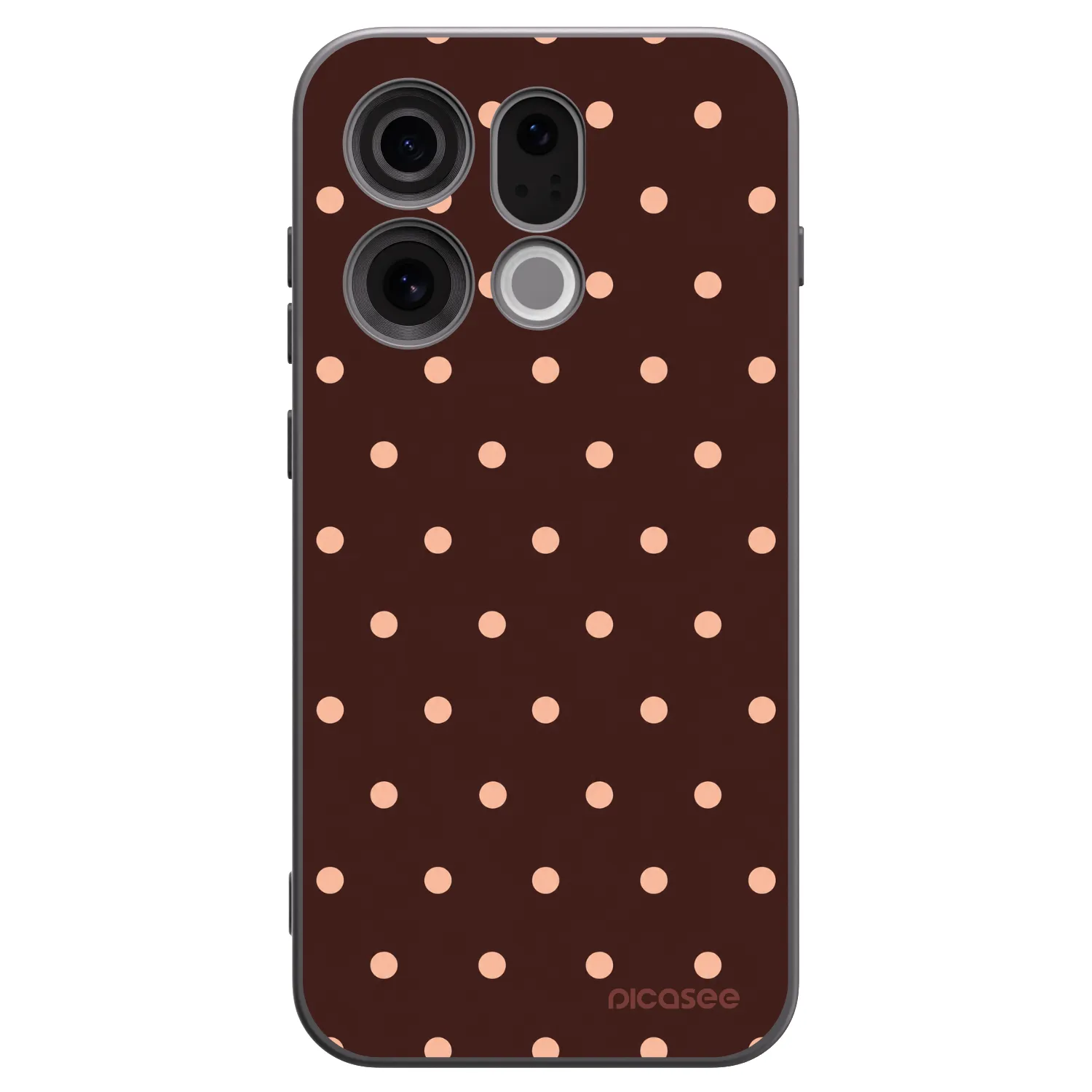Picasee silikónový čierny obal pre OPPO Find X9 - Peach Dots & Chocolate