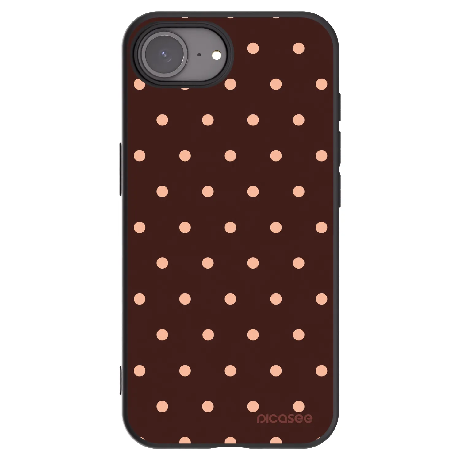 Picasee silikónový čierny obal pre Apple iPhone 17e - Peach Dots & Chocolate