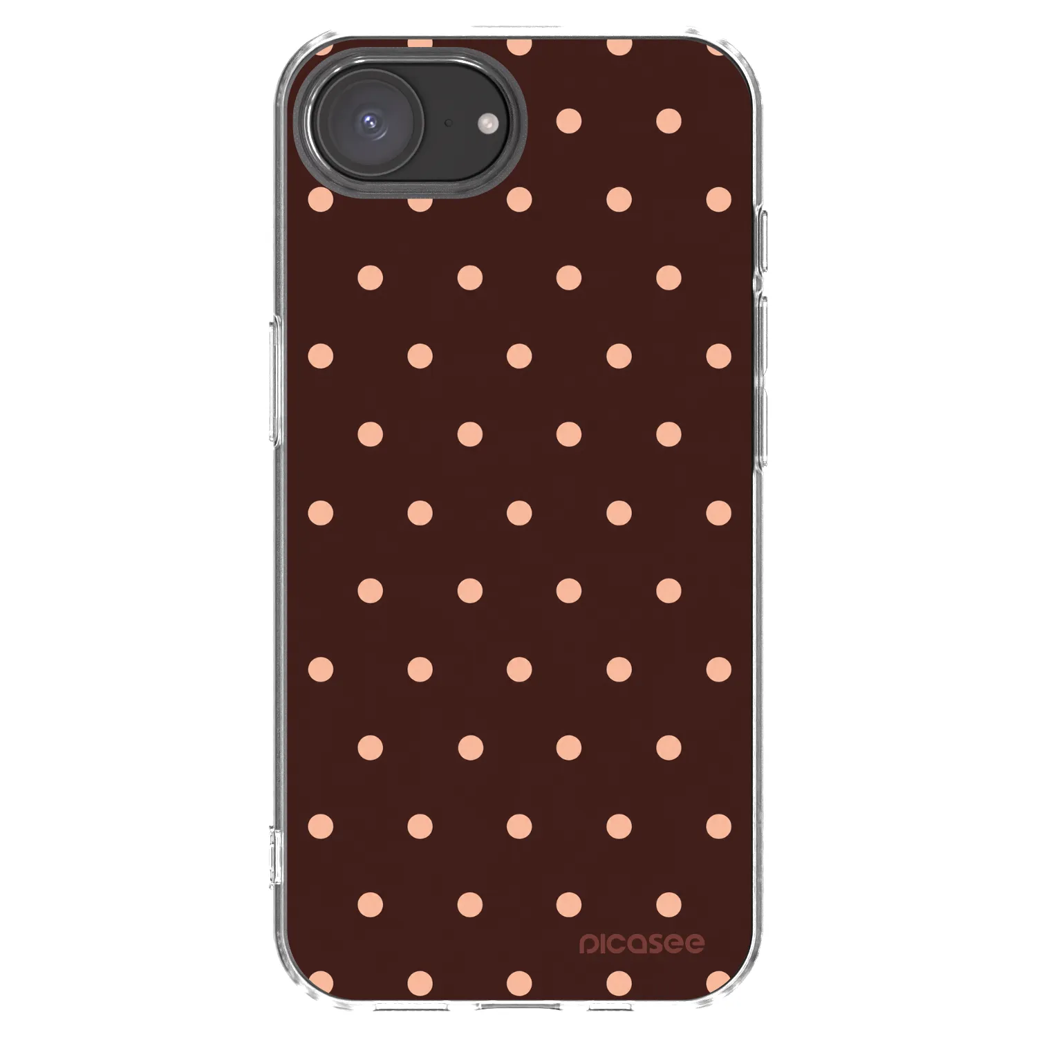 Picasee silikónový prehľadný obal pre Apple iPhone 17e - Peach Dots & Chocolate