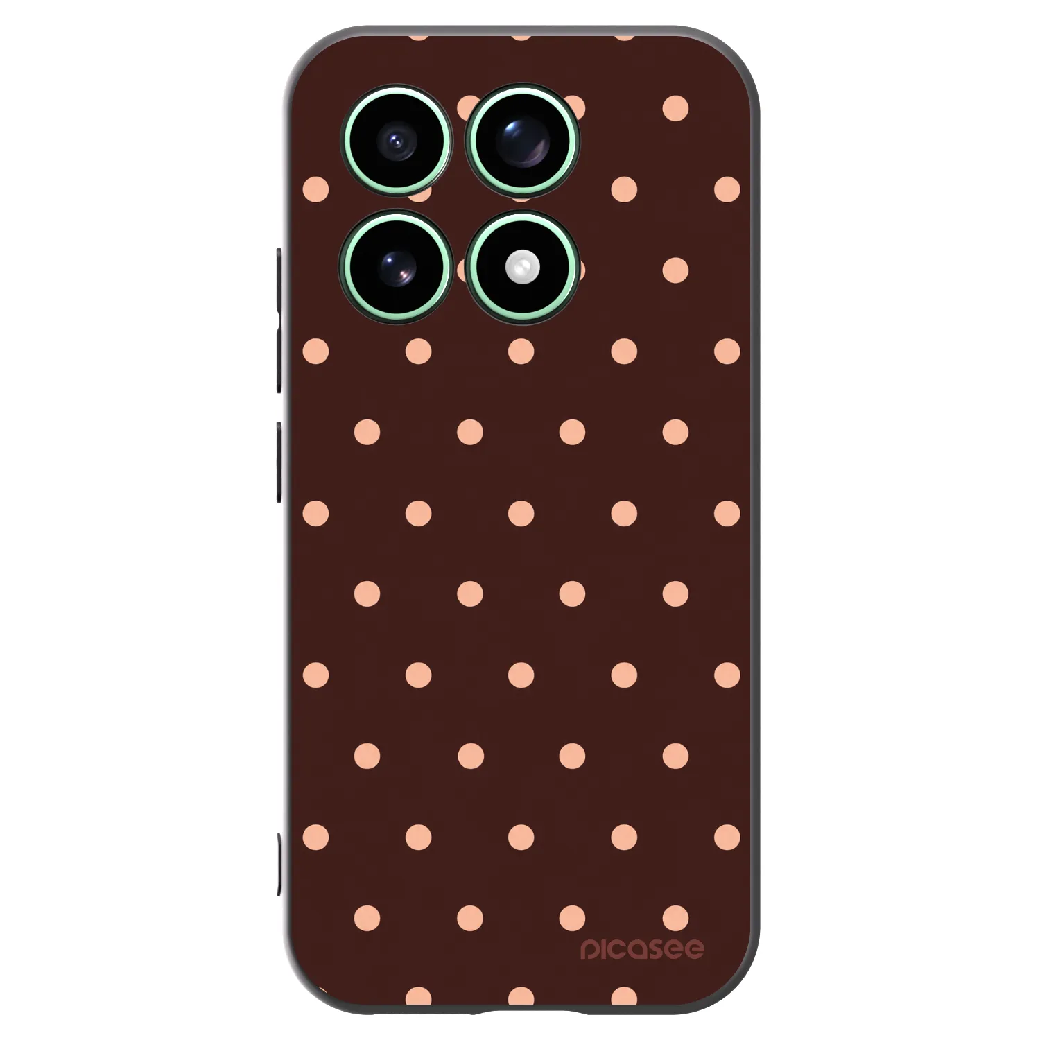 Picasee silikónový čierny obal pre Xiaomi 17 - Peach Dots & Chocolate