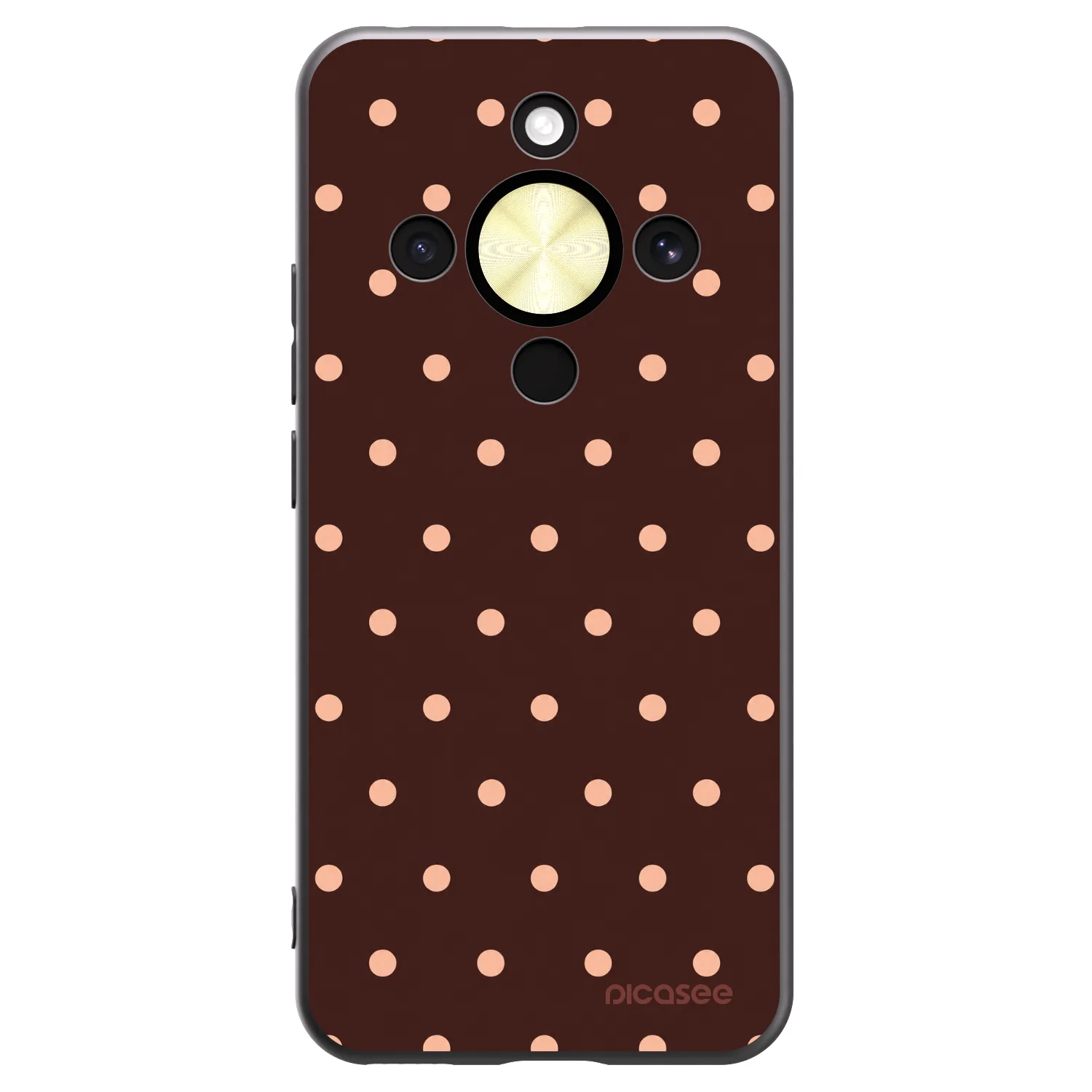 Picasee silikónový čierny obal pre Honor Magic8 Lite 5G - Peach Dots & Chocolate