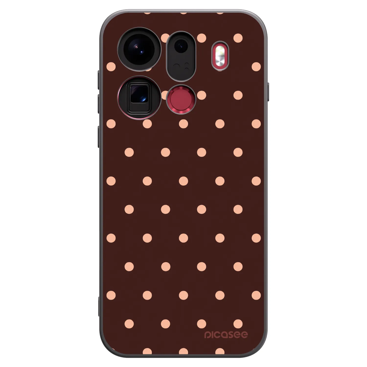 Picasee silikónový čierny obal pre OPPO Find X9 Pro - Peach Dots & Chocolate