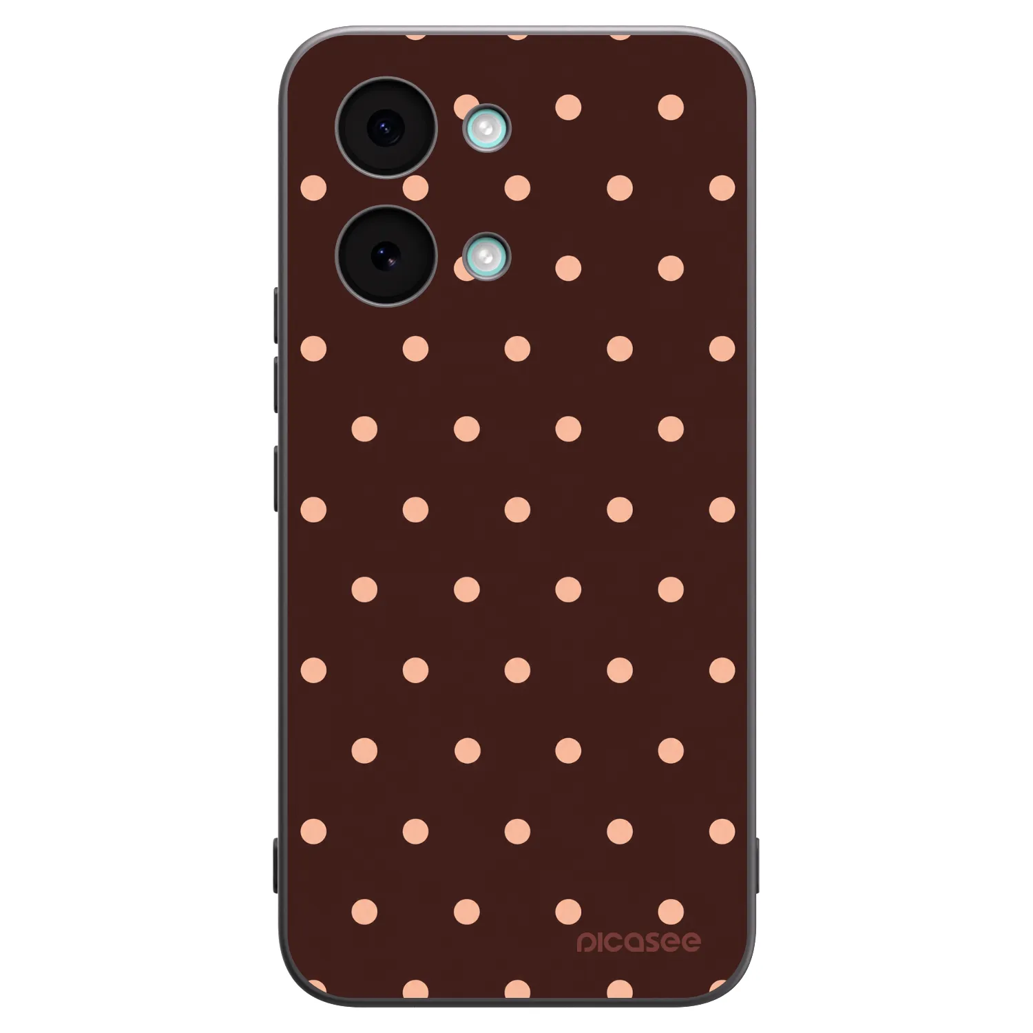 Picasee silikónový čierny obal pre Xiaomi Poco X8 Pro Max - Peach Dots & Chocolate