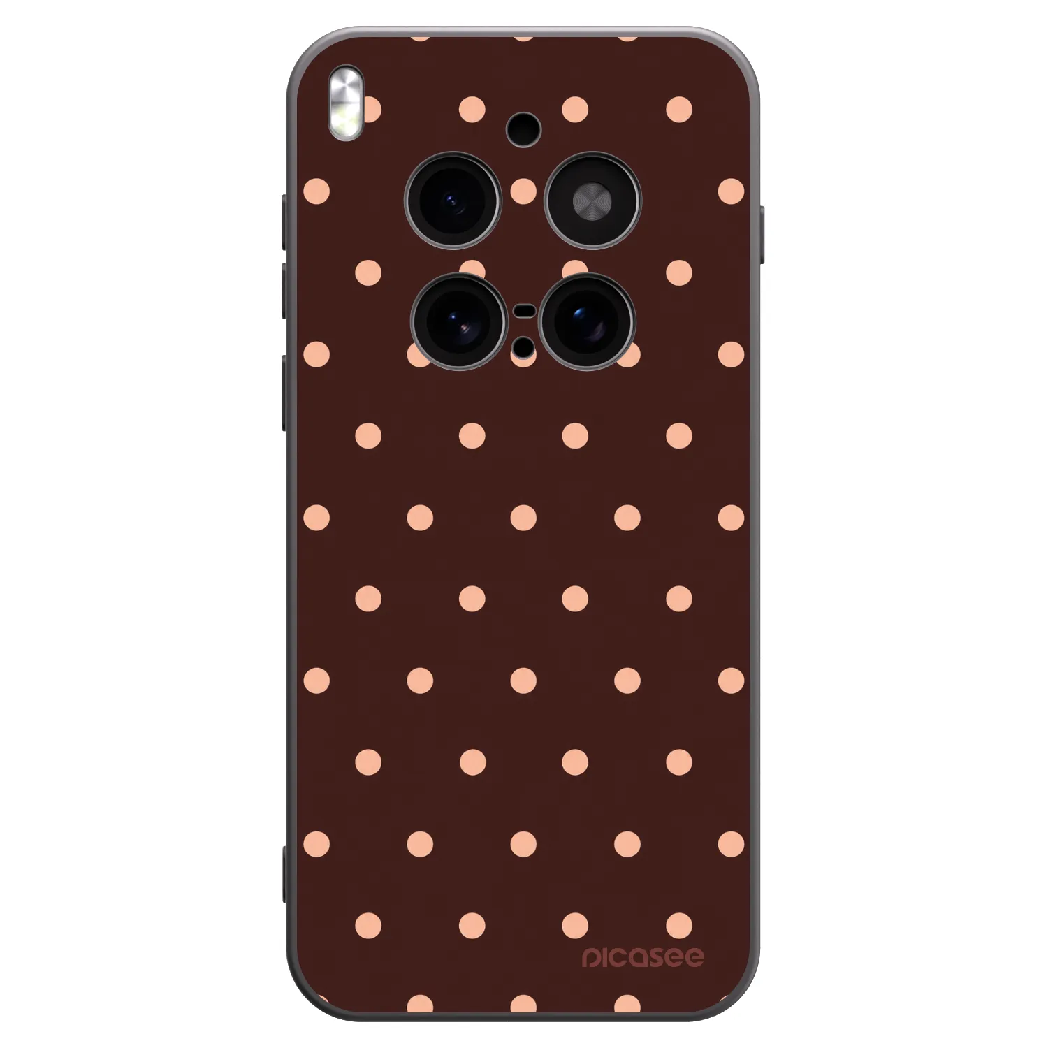 Picasee silikónový čierny obal pre Vivo X300 Pro - Peach Dots & Chocolate
