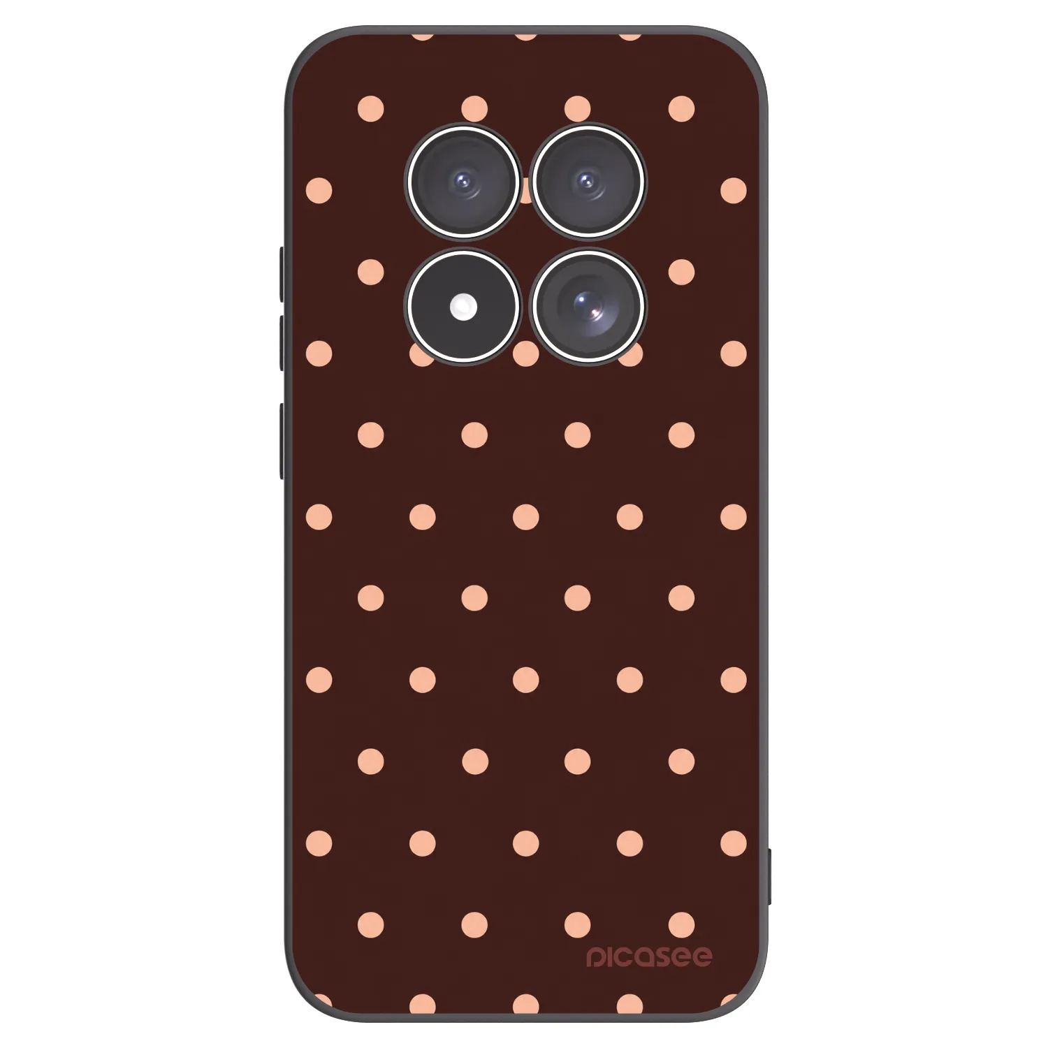 Picasee silikónový čierny obal pre Xiaomi Redmi Note 15 Pro 5G - Peach Dots & Chocolate