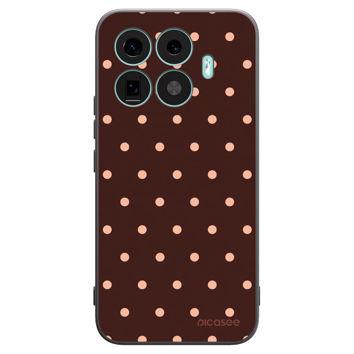 Picasee silikónový čierny obal pre Xiaomi 17T Pro - Peach Dots & Chocolate