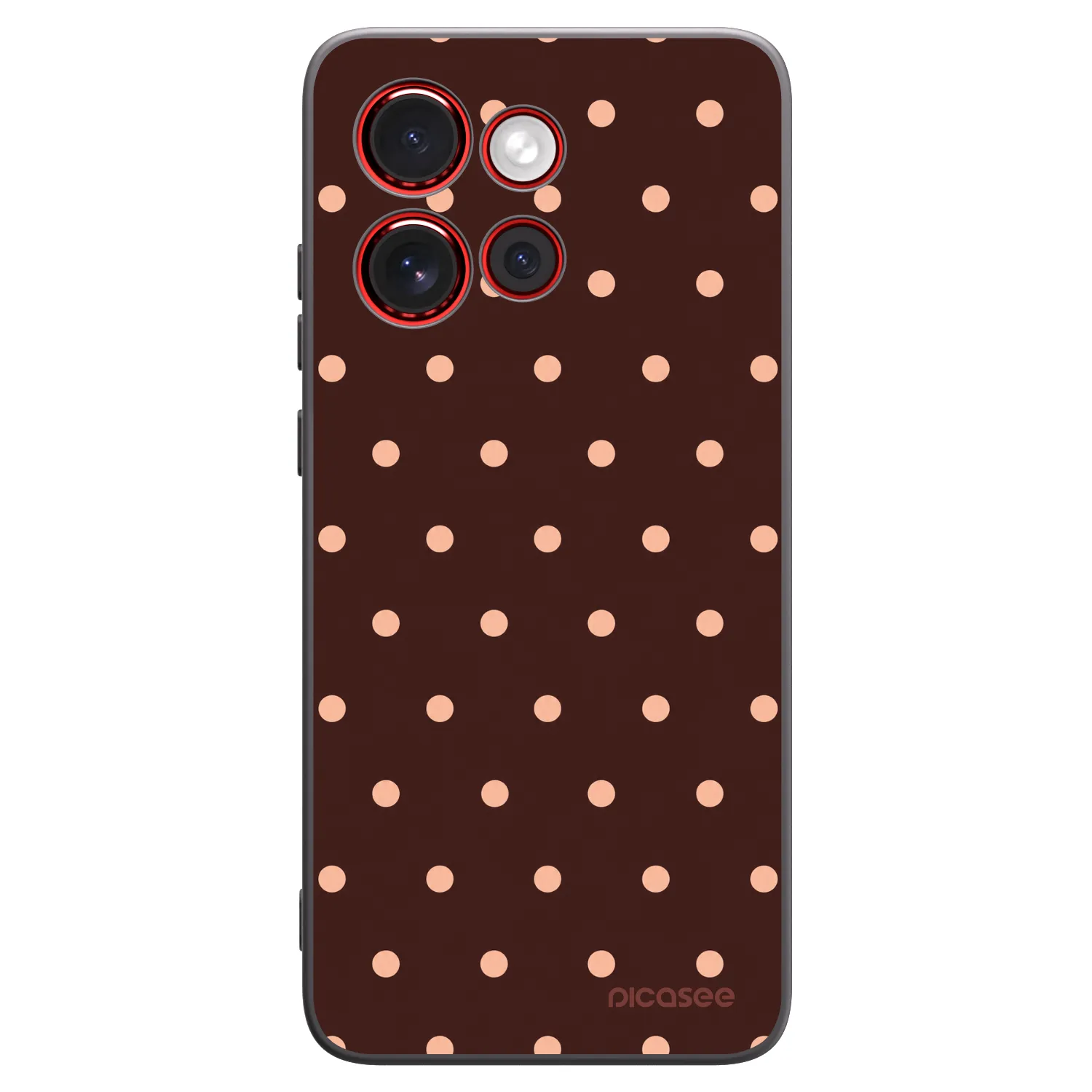 Picasee silikónový čierny obal pre Motorola Edge 60 Neo 5G - Peach Dots & Chocolate