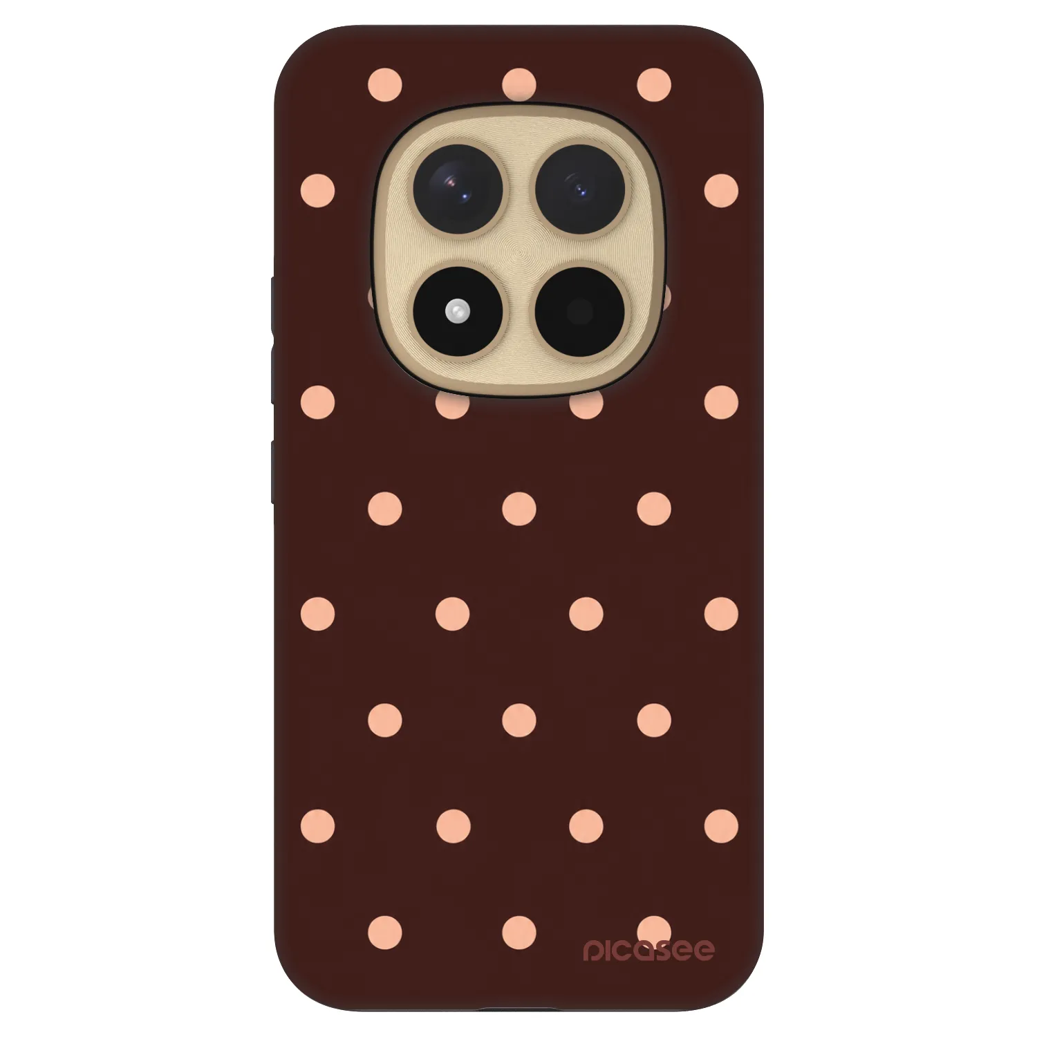 Picasee Fashion Case pre Xiaomi Redmi Note 15 Pro+ - Peach Dots & Chocolate
