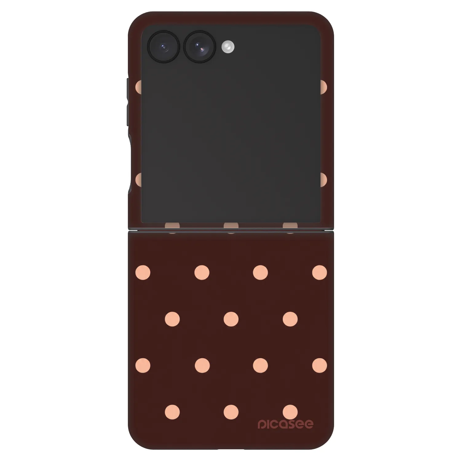 Picasee Fashion Case pre Samsung Galaxy Z Flip7 5G - Peach Dots & Chocolate
