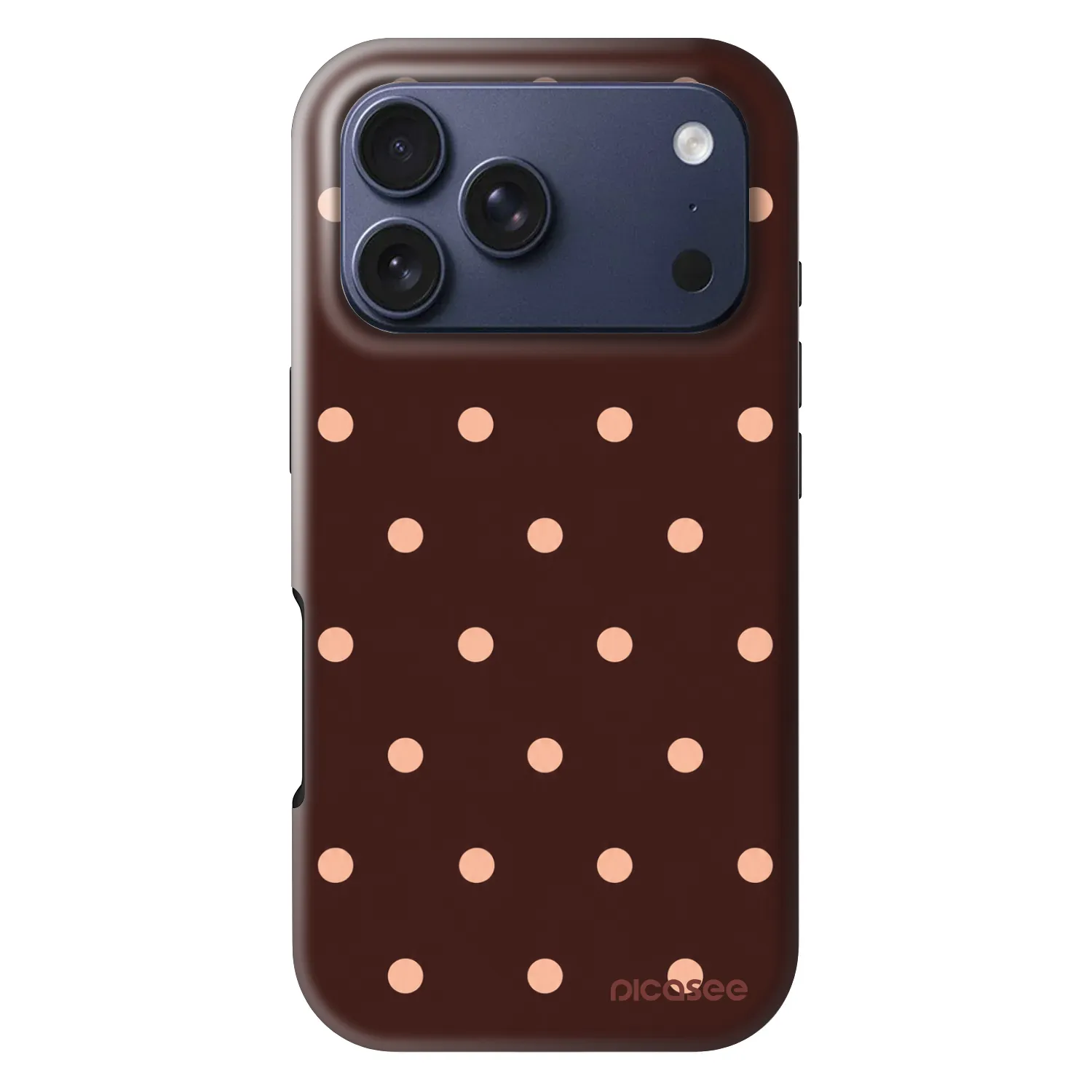 Picasee Fashion Case MagSafe pre Apple iPhone 18 Pro - Peach Dots & Chocolate