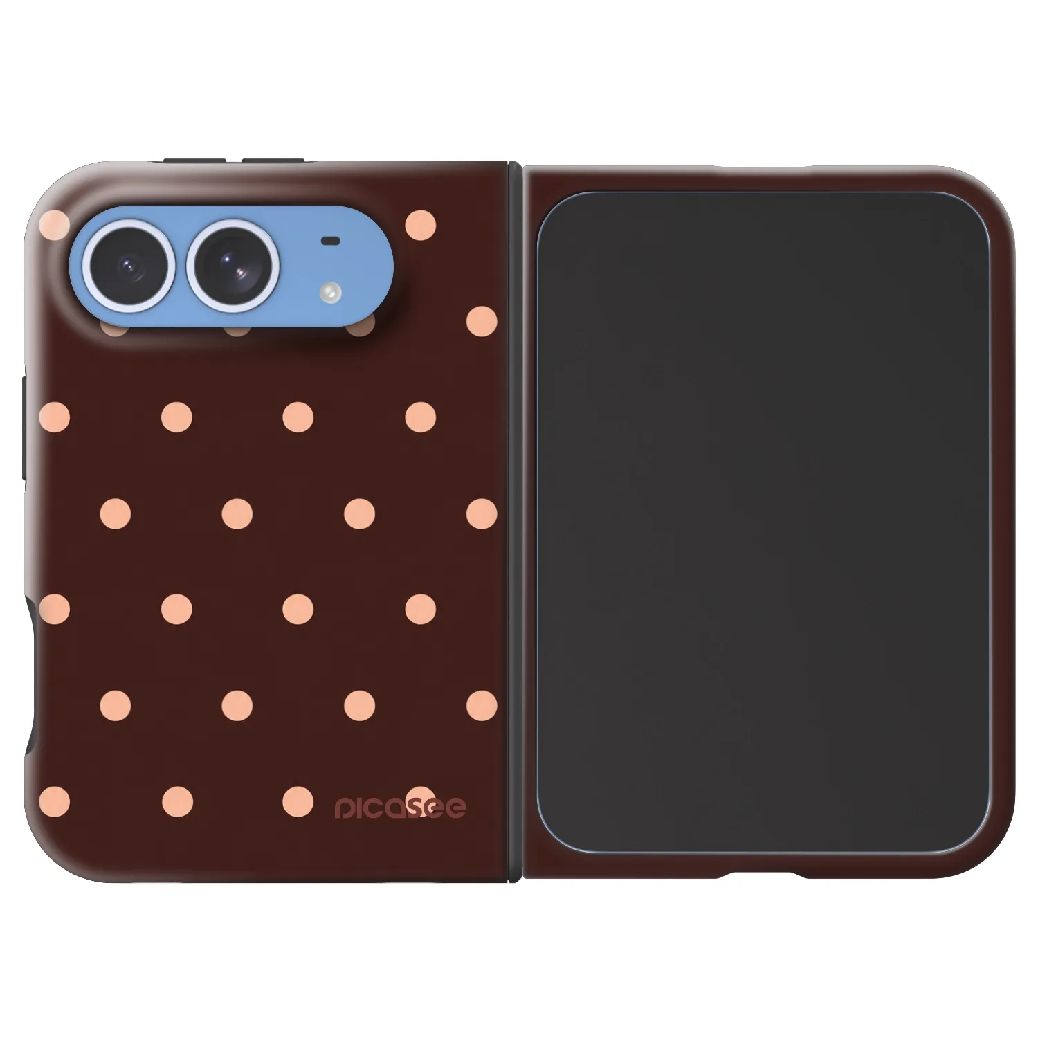 Picasee Fashion Case MagSafe pre Apple iPhone Duo - Peach Dots & Chocolate