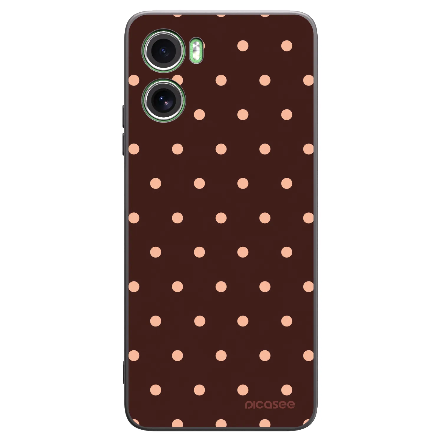 Picasee silikónový čierny obal pre Motorola Moto G06 - Peach Dots & Chocolate
