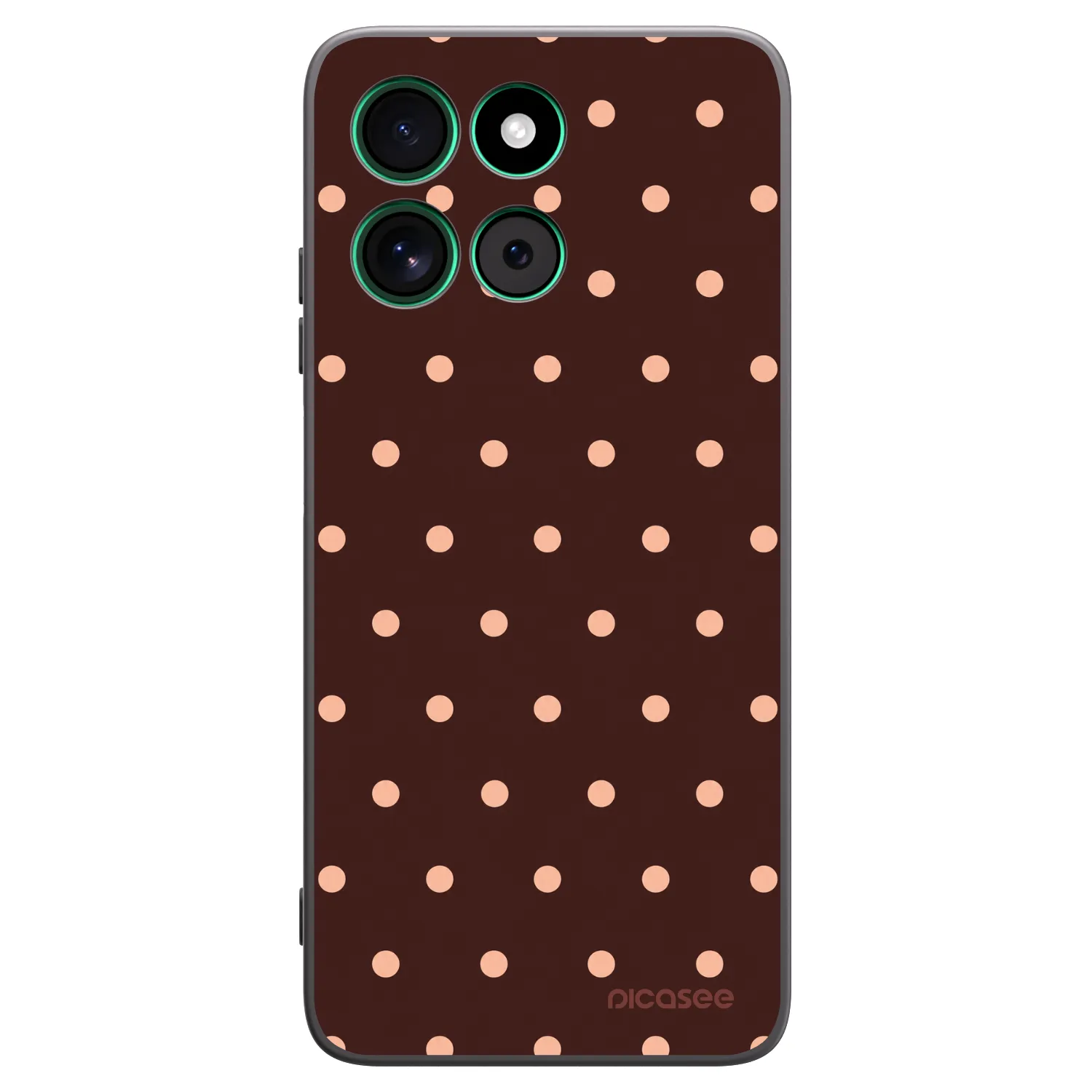 Picasee silikónový čierny obal pre Motorola Moto G57 Power - Peach Dots & Chocolate