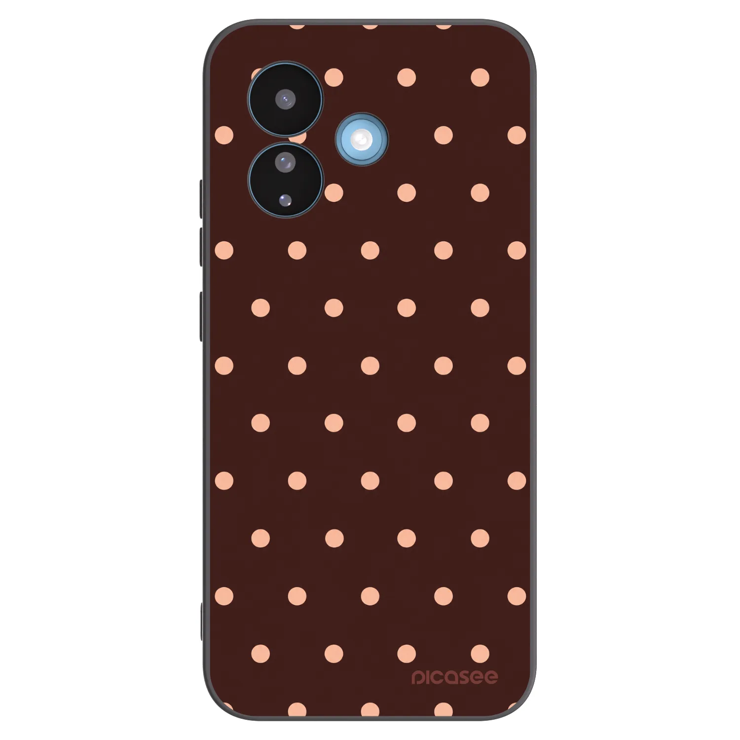 Picasee silikónový čierny obal pre Xiaomi Redmi Note 17 Pro 5G - Peach Dots & Chocolate