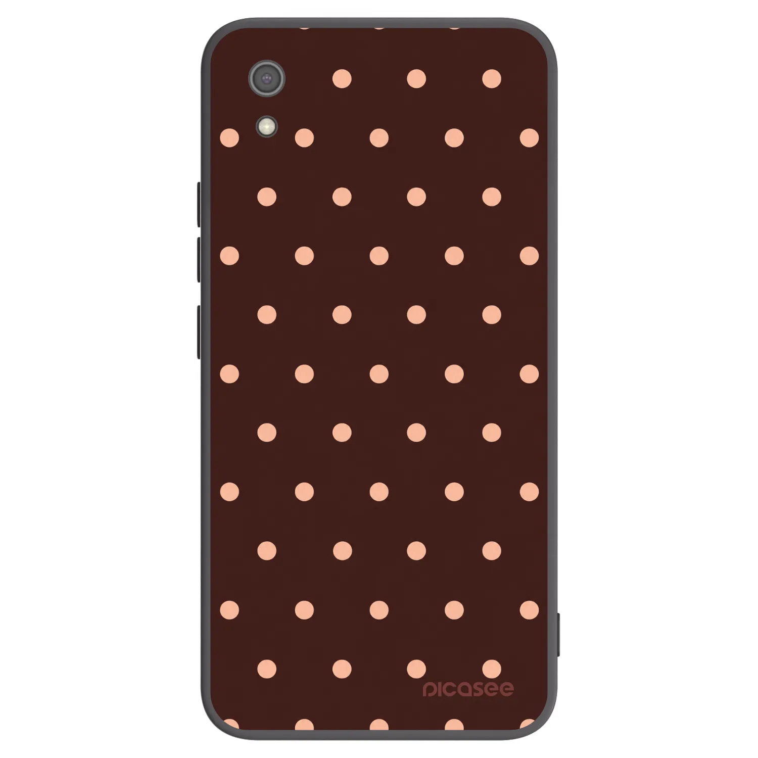 Picasee silikónový čierny obal pre Xiaomi Redmi 7A - Peach Dots & Chocolate