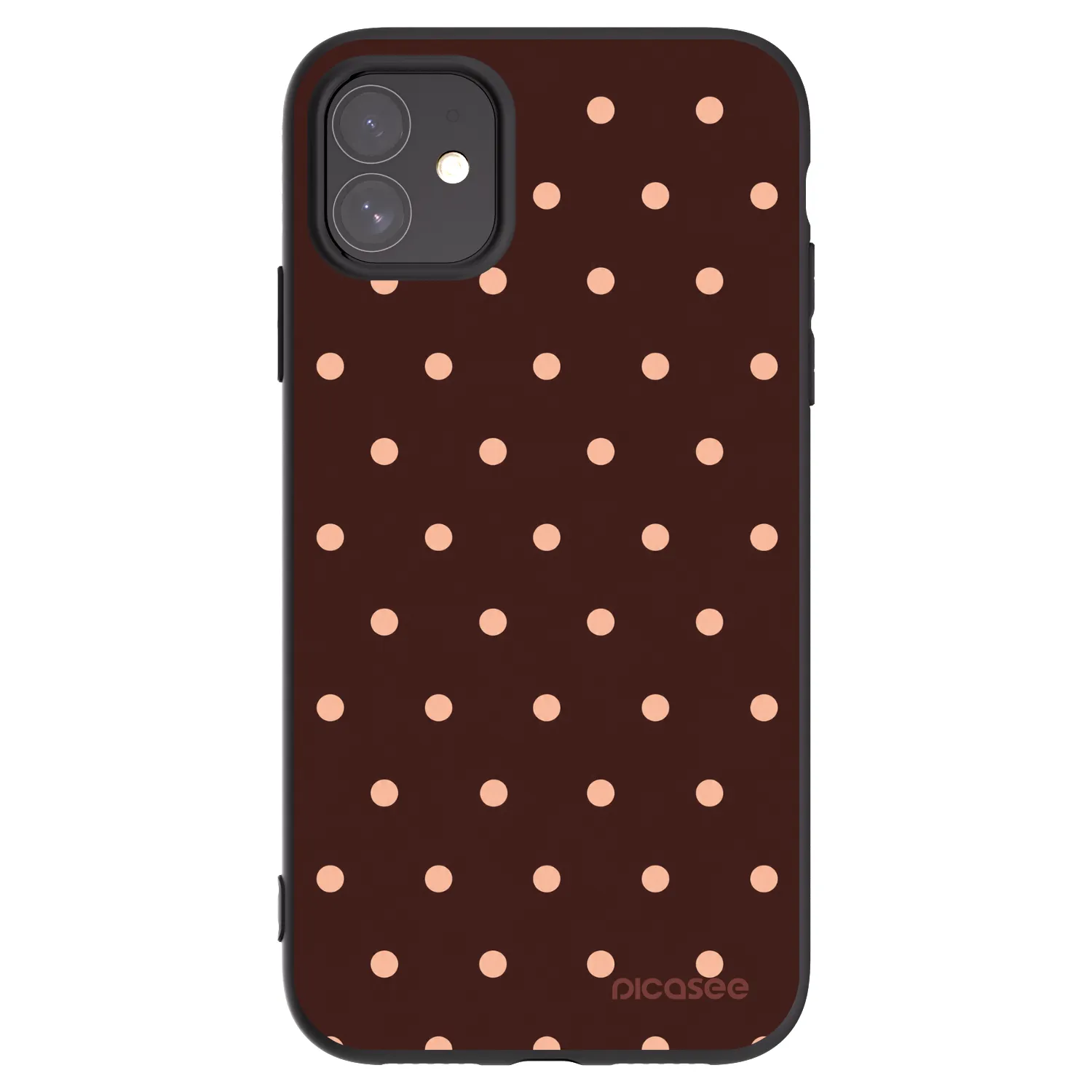 Picasee silikónový čierny obal pre Apple iPhone 11 - Peach Dots & Chocolate