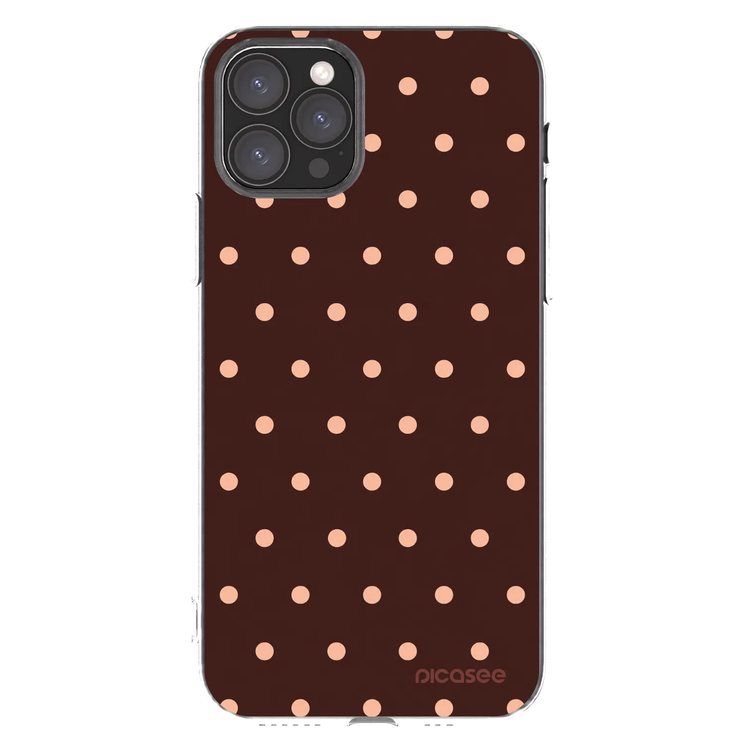 Picasee silikónový prehľadný obal pre Apple iPhone 11 Pro - Peach Dots & Chocolate