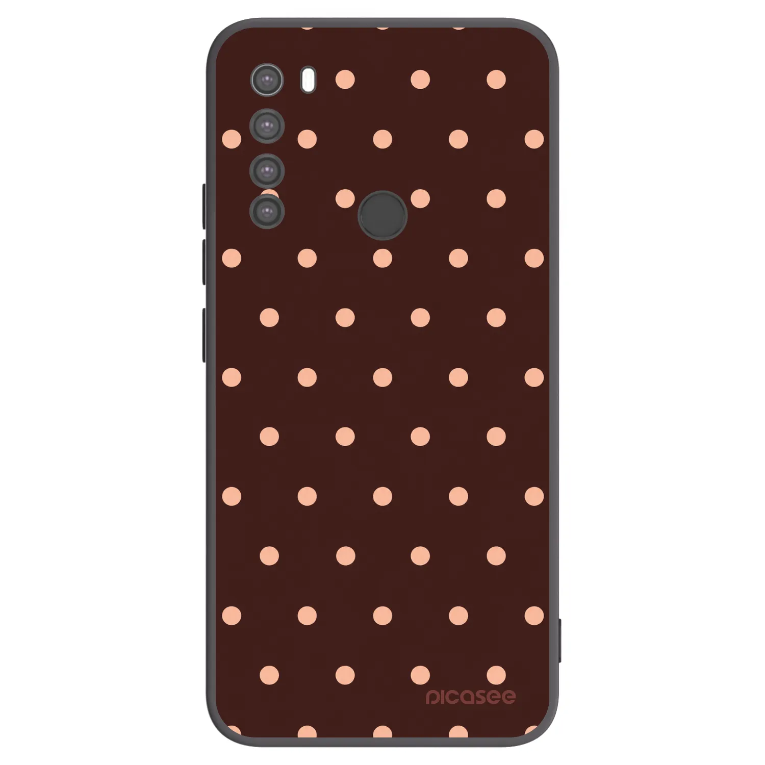 Picasee silikónový čierny obal pre Xiaomi Redmi Note 8 - Peach Dots & Chocolate