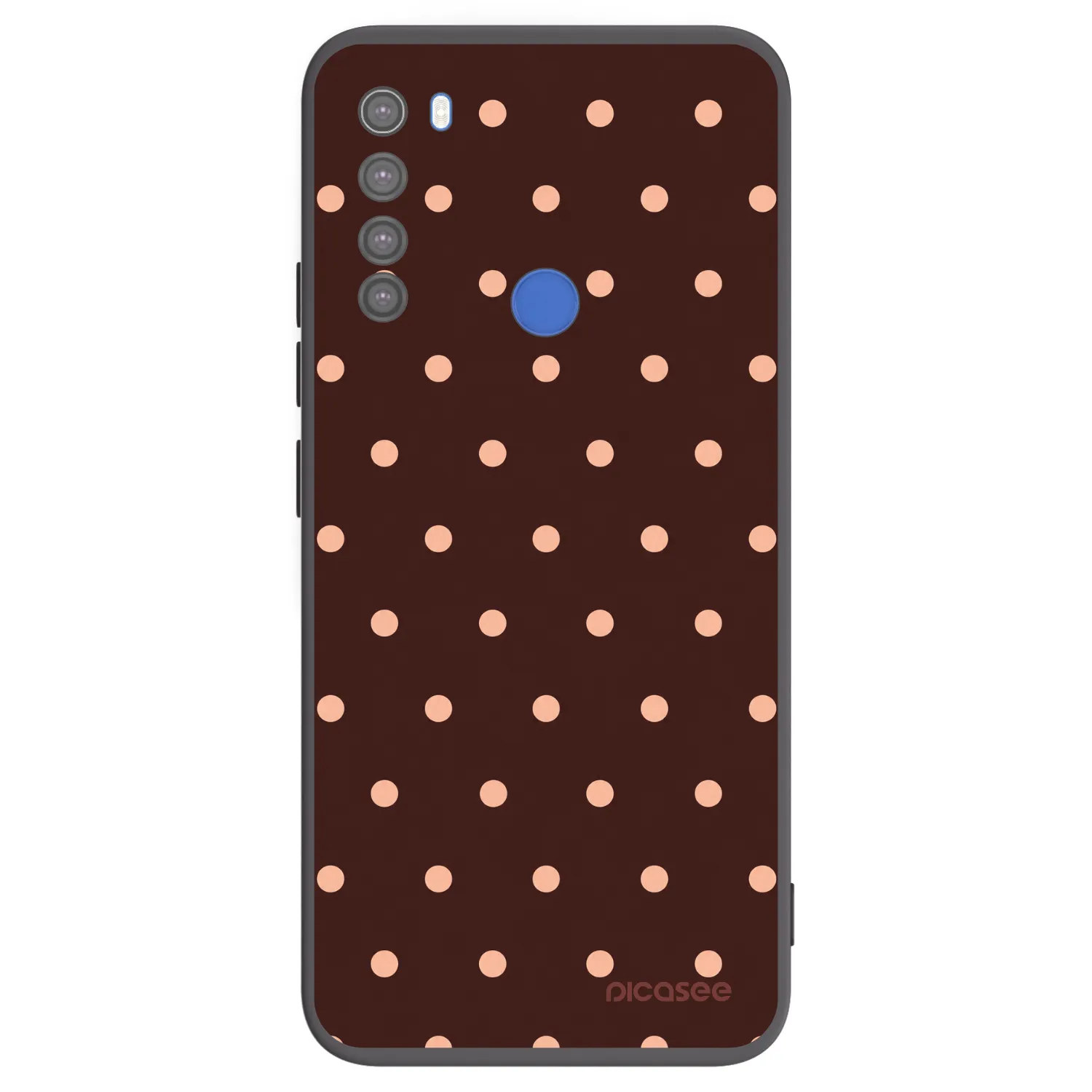 Picasee silikónový čierny obal pre Xiaomi Redmi Note 8T - Peach Dots & Chocolate