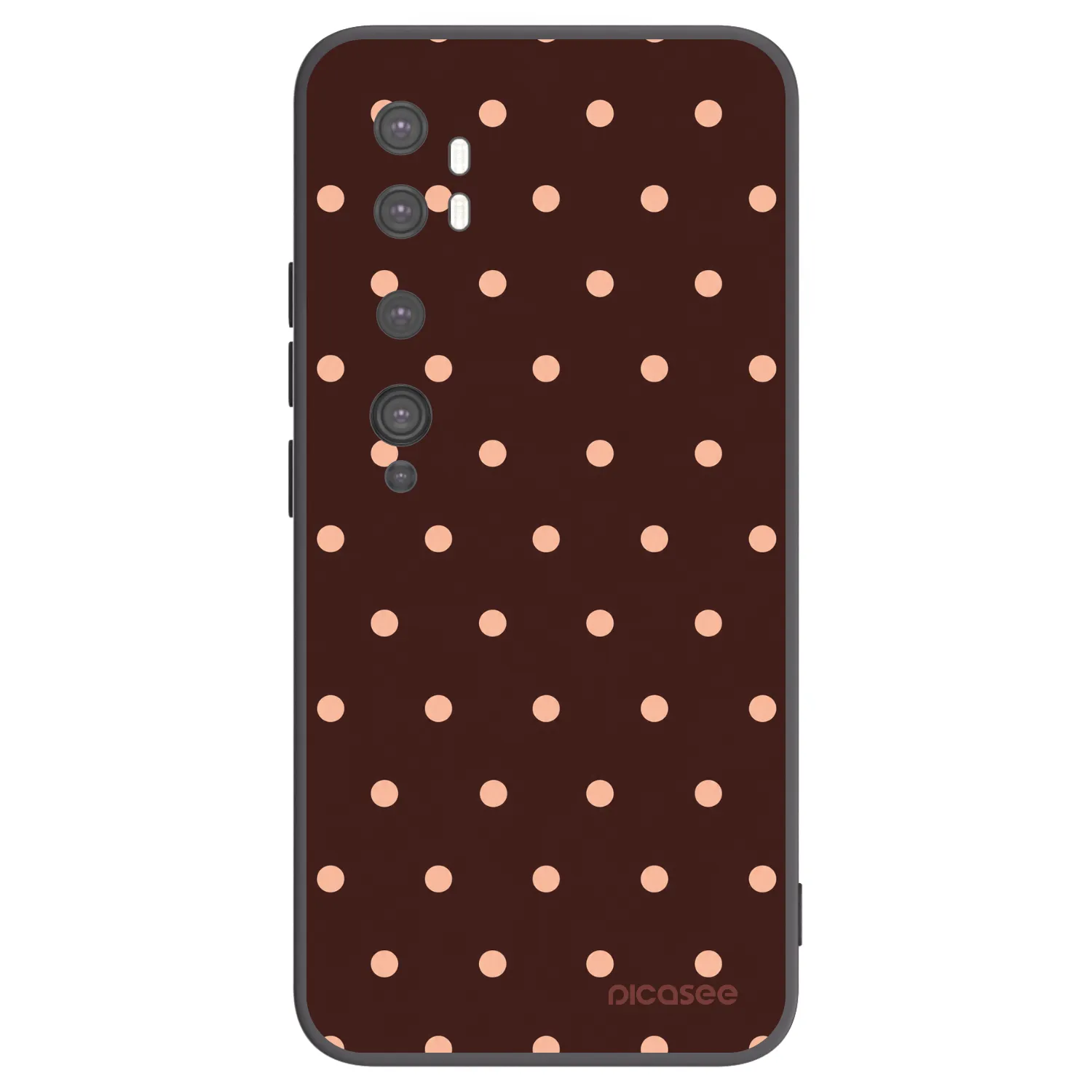 Picasee silikónový čierny obal pre Xiaomi Mi Note 10 (Pro) - Peach Dots & Chocolate
