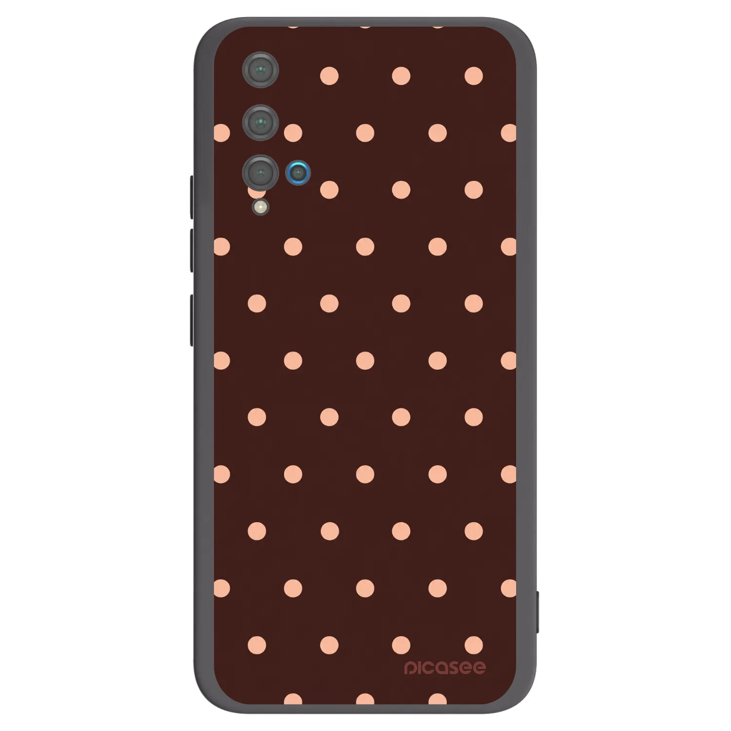 Picasee silikónový čierny obal pre Huawei Nova 5T - Peach Dots & Chocolate
