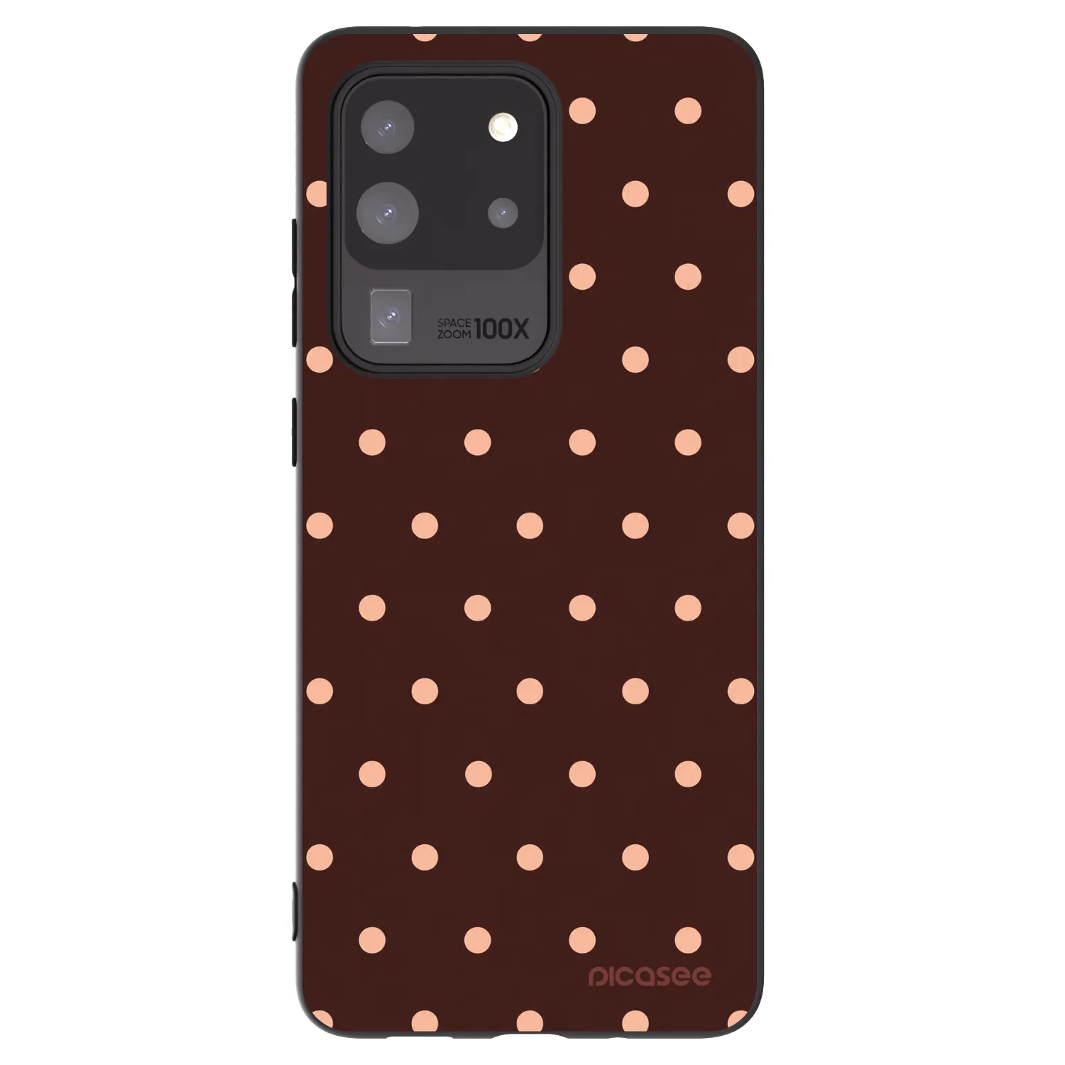 Picasee silikónový čierny obal pre Samsung Galaxy S20 Ultra 5G G988F - Peach Dots & Chocolate