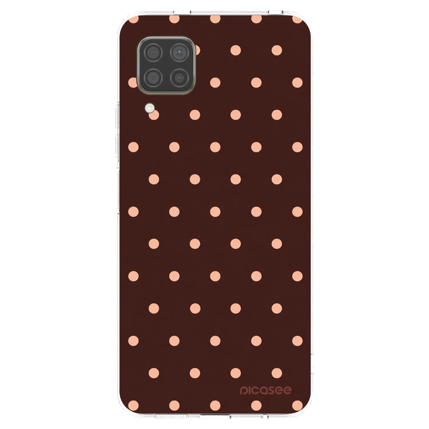 Picasee silikónový prehľadný obal pre Huawei P40 Lite - Peach Dots & Chocolate