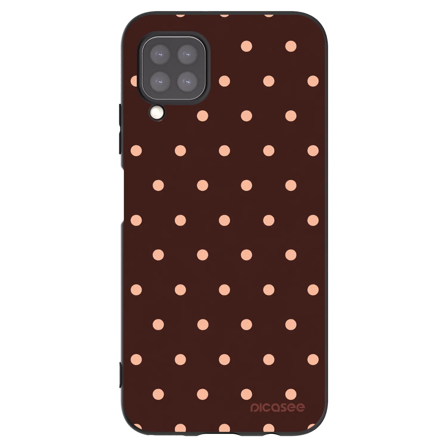 Picasee silikónový čierny obal pre Huawei P40 Lite - Peach Dots & Chocolate